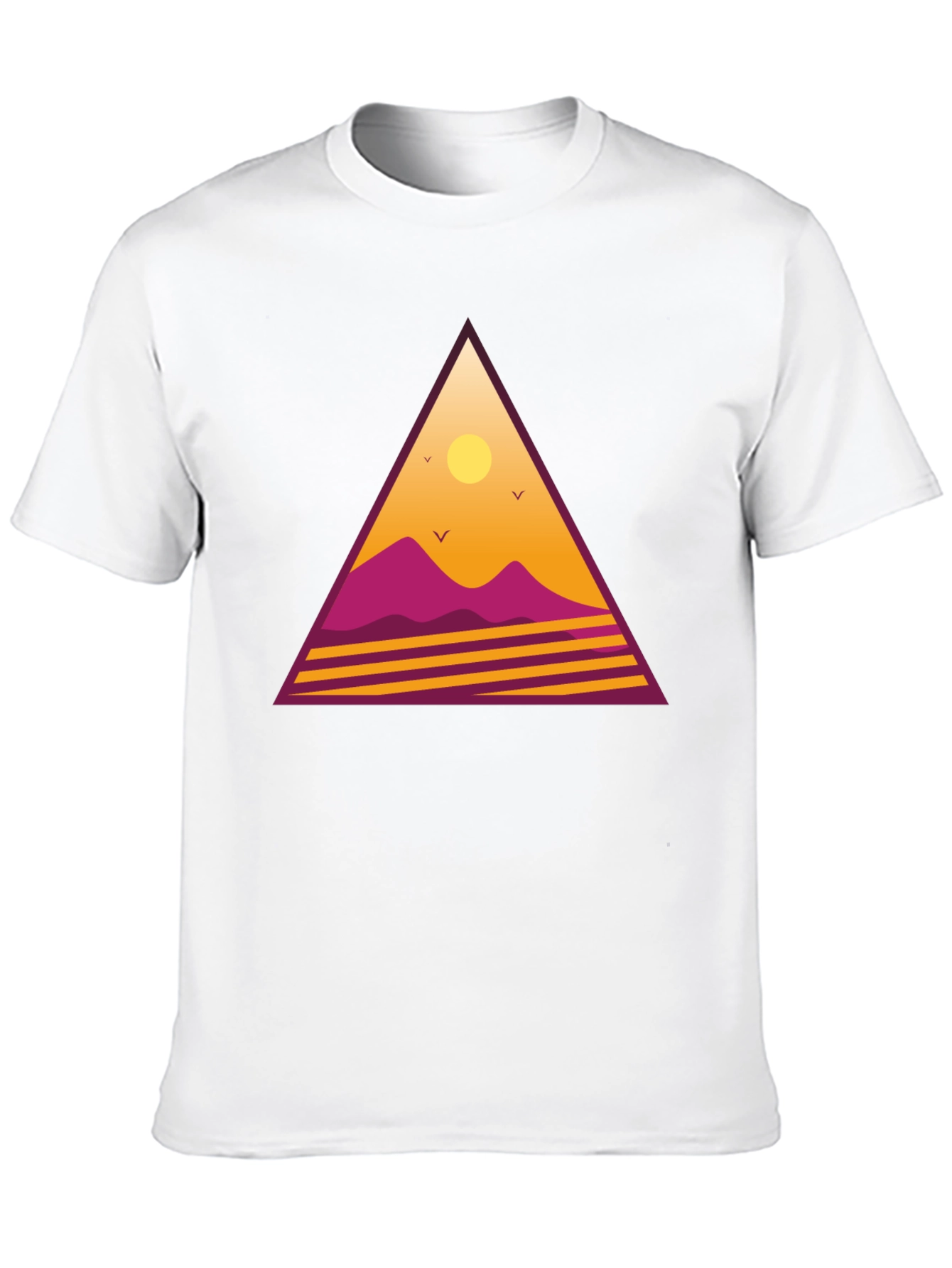 Black Retro Sunset Triangle Graphic Tee - Black view 10