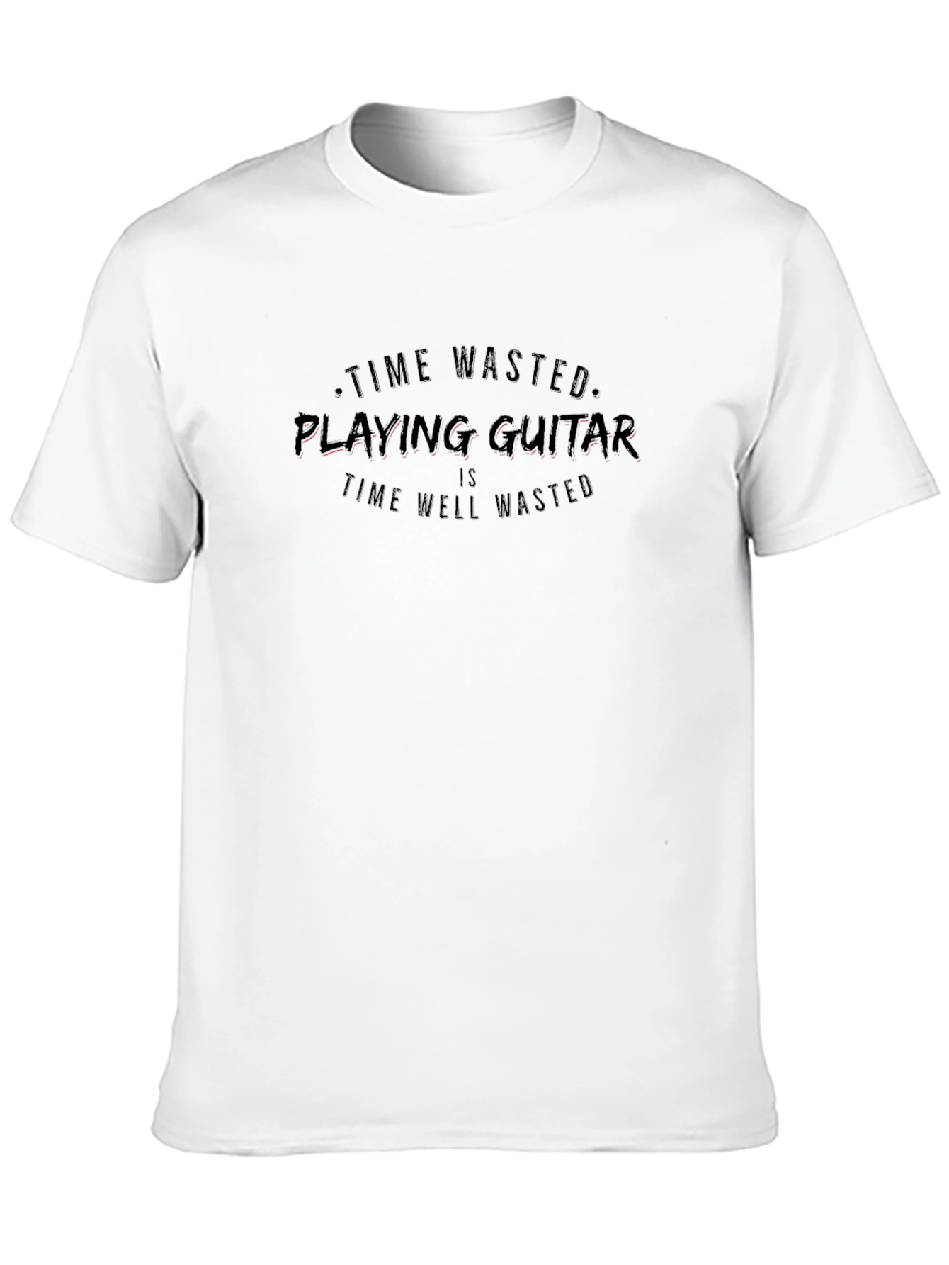Black Time Wasted Playing Guitar T-Shirt view 10