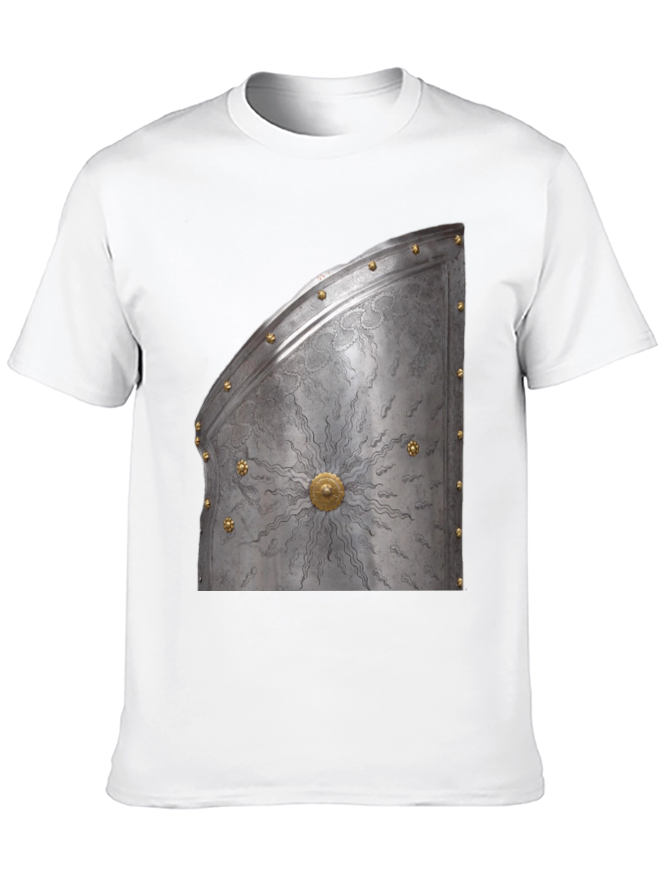 Black Medieval Knight Armor Graphic Tee - Unique Design view 10