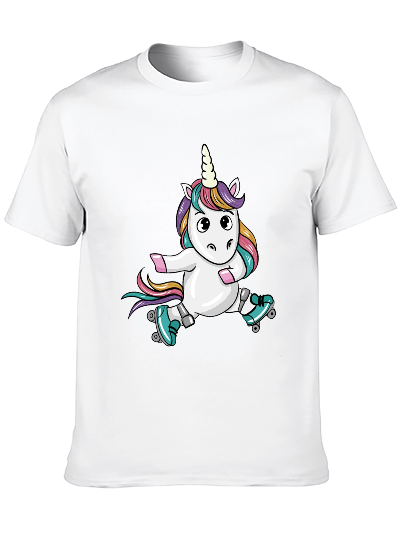 Black Unicorn Roller Skate Black T-Shirt view 10