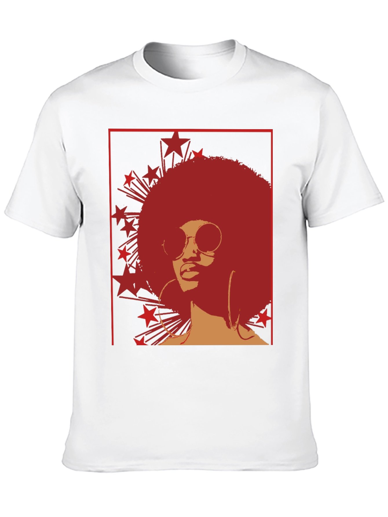 Retro Afro Star Graphic Tee - Cool Vintage Style - 10