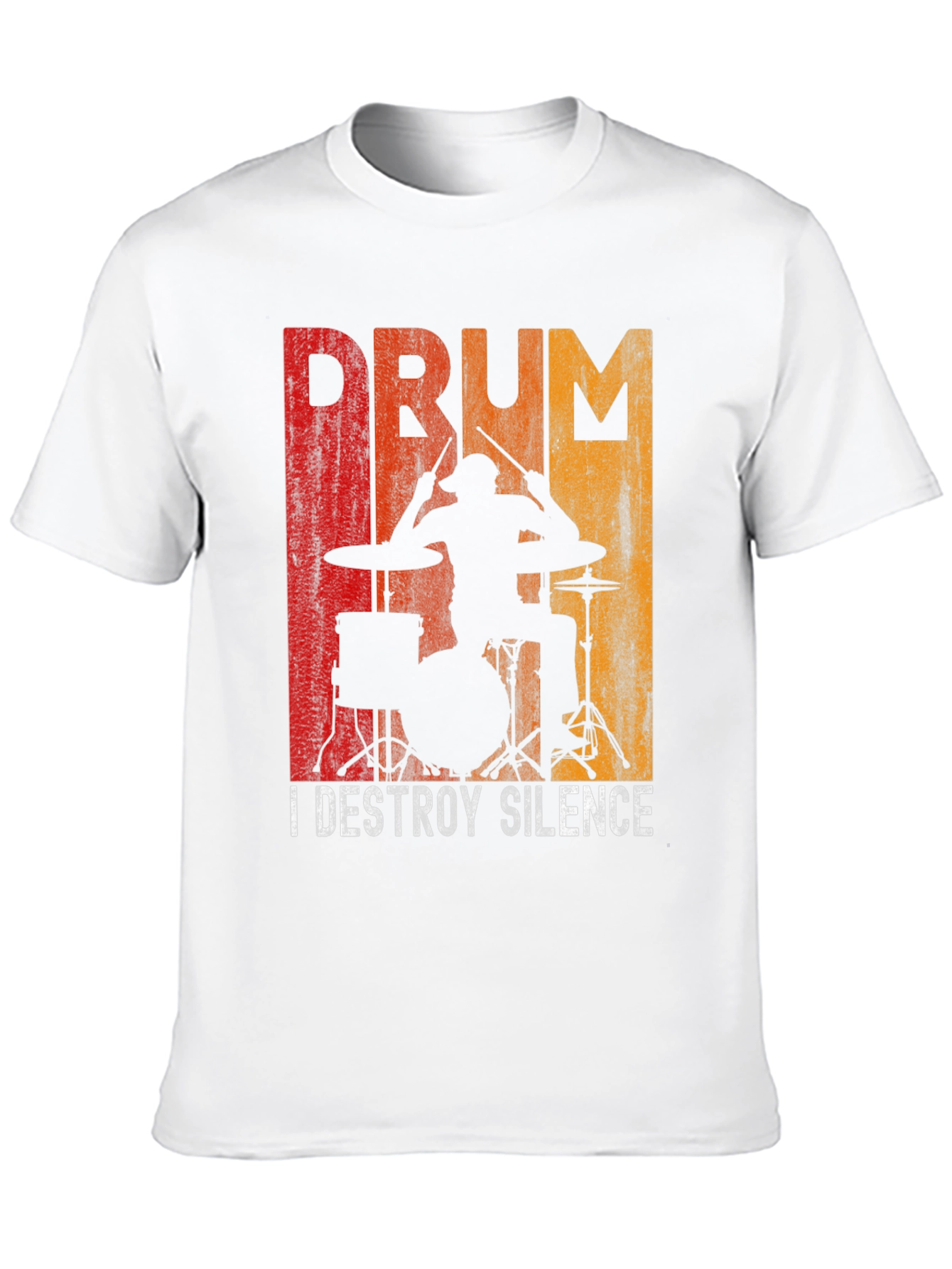 Black Drummer Destroy Silence Graphic T-Shirt view 10