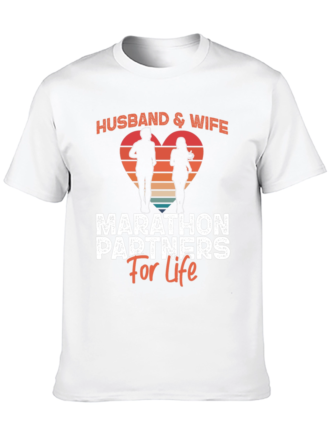 Black Husband & Wife Marathon Partners T-Shirt view 10