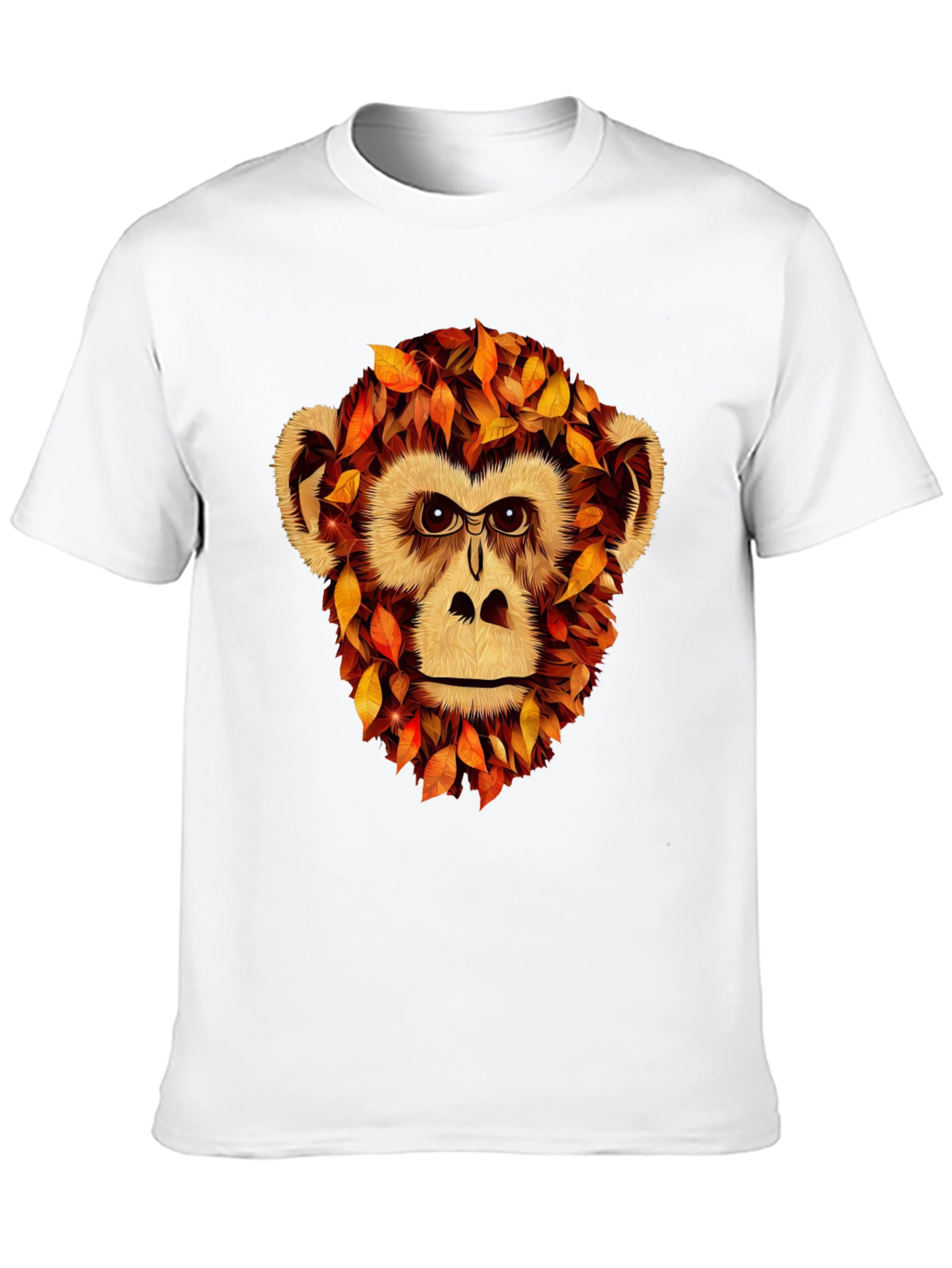 Black Autumn Monkey Graphic T-Shirt - Unique Fall Apparel view 10