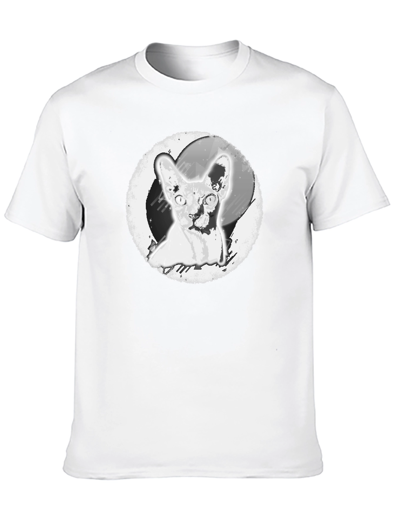 Black Sphynx Cat Graphic Print Black T-Shirt view 10