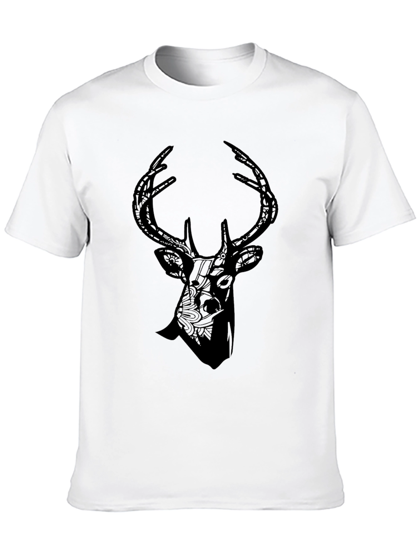 Black Deer Graphic Print Tee - Stylish Black T-Shirt view 10