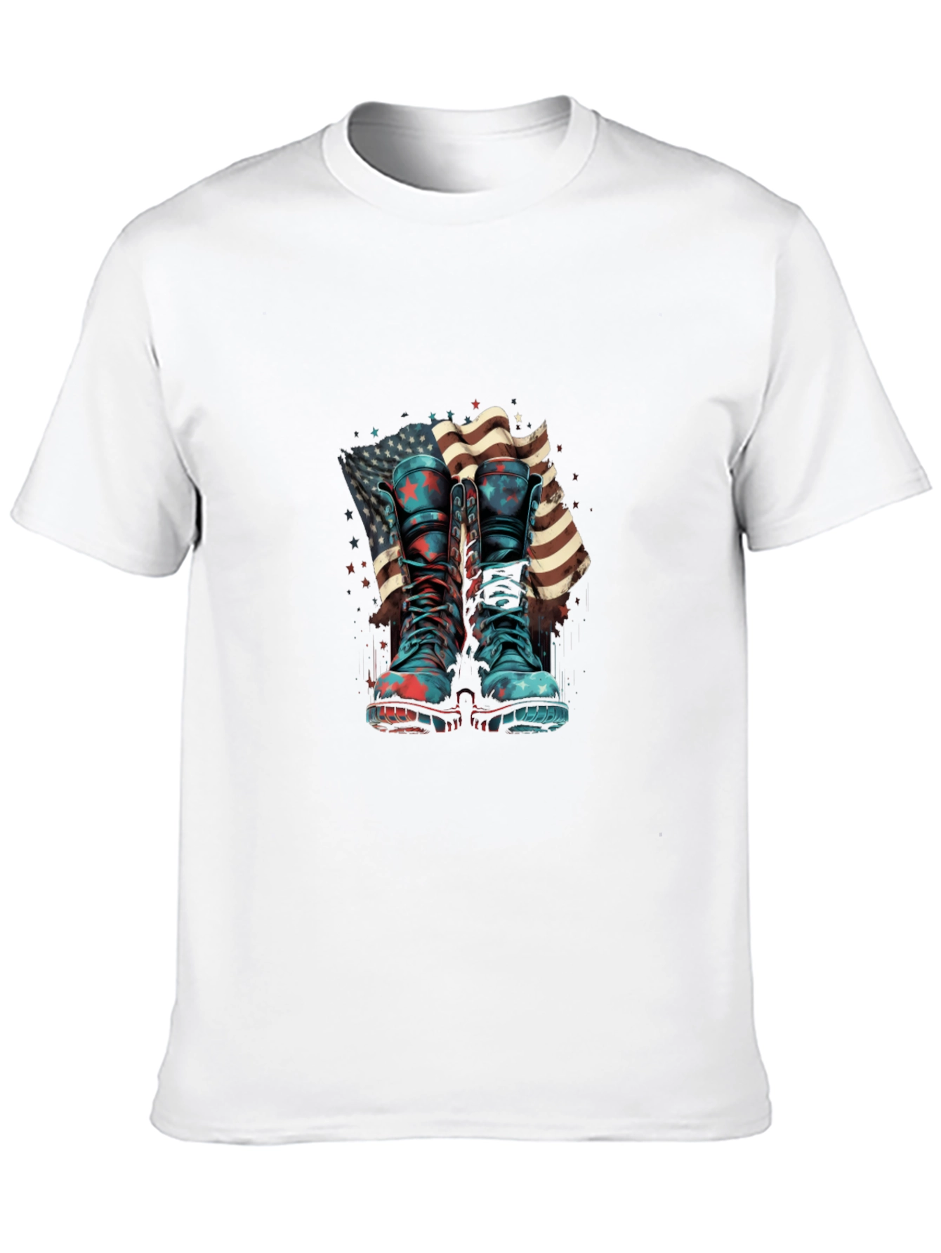 Patriotic Boots & Flag Graphic T-Shirt - 10