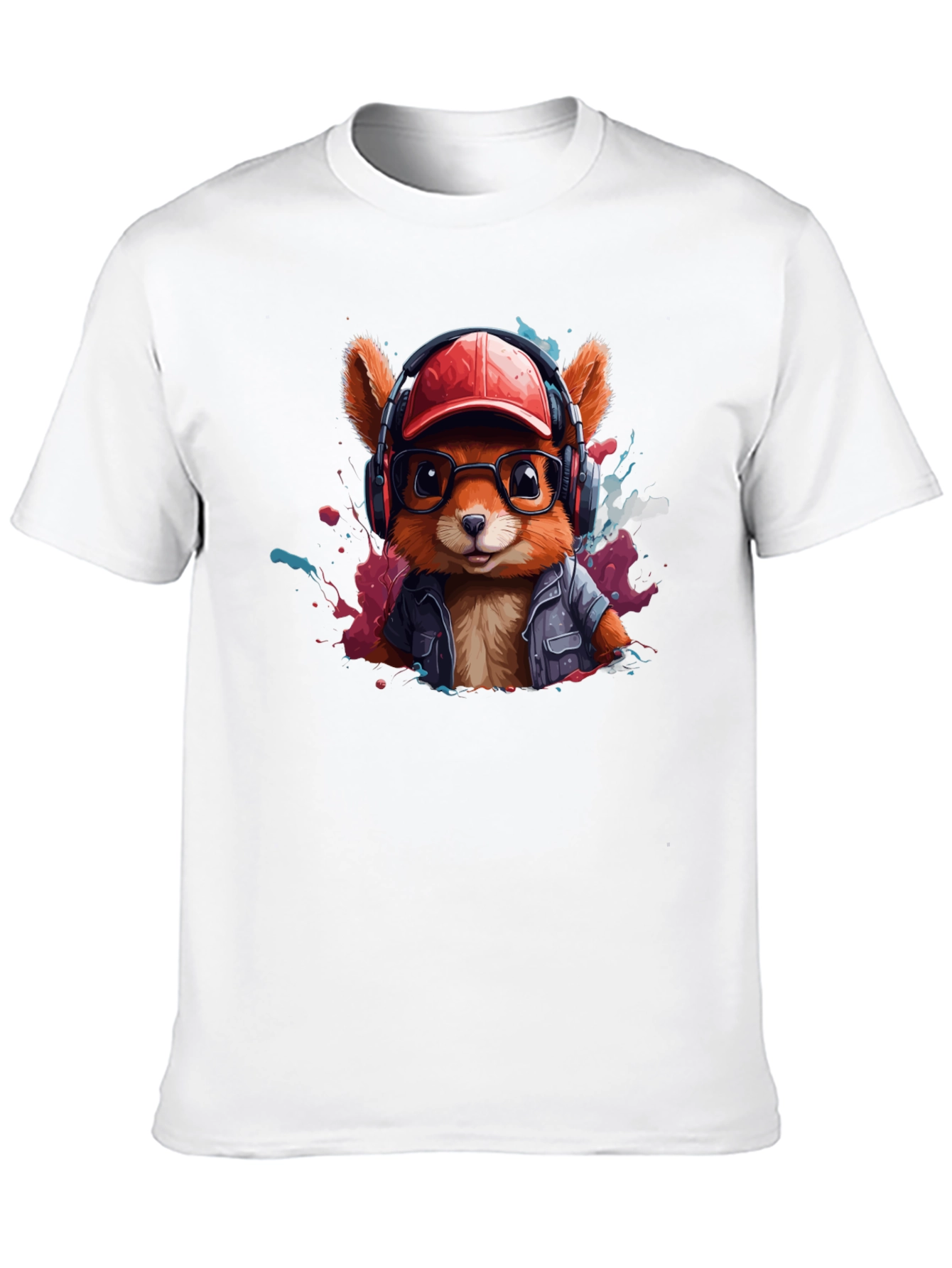 Black Stylish Squirrel Graphic T-Shirt - Trendy Urban Design view 10