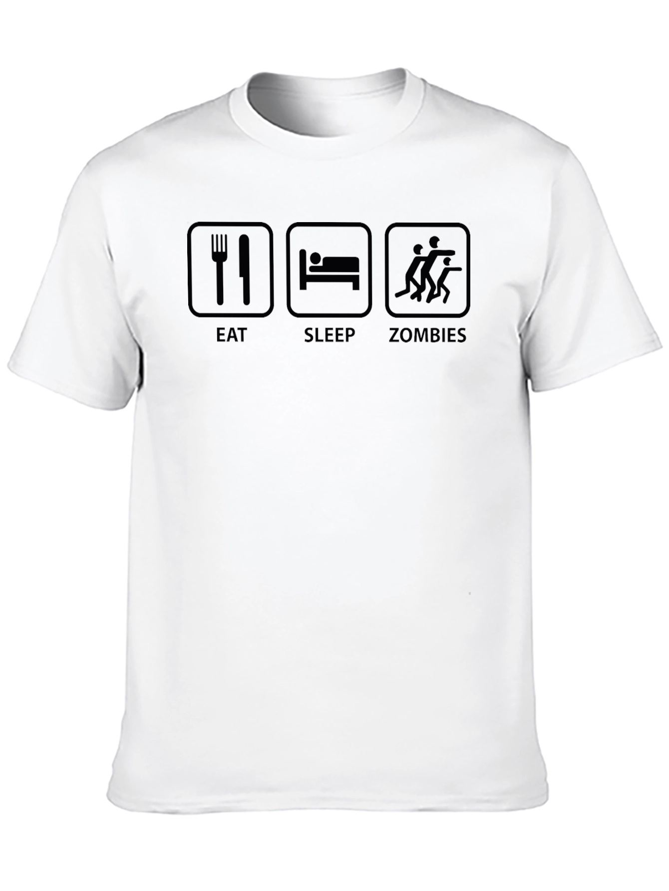 Black Eat Sleep Zombies T-Shirt - Black Graphic Tee view 10