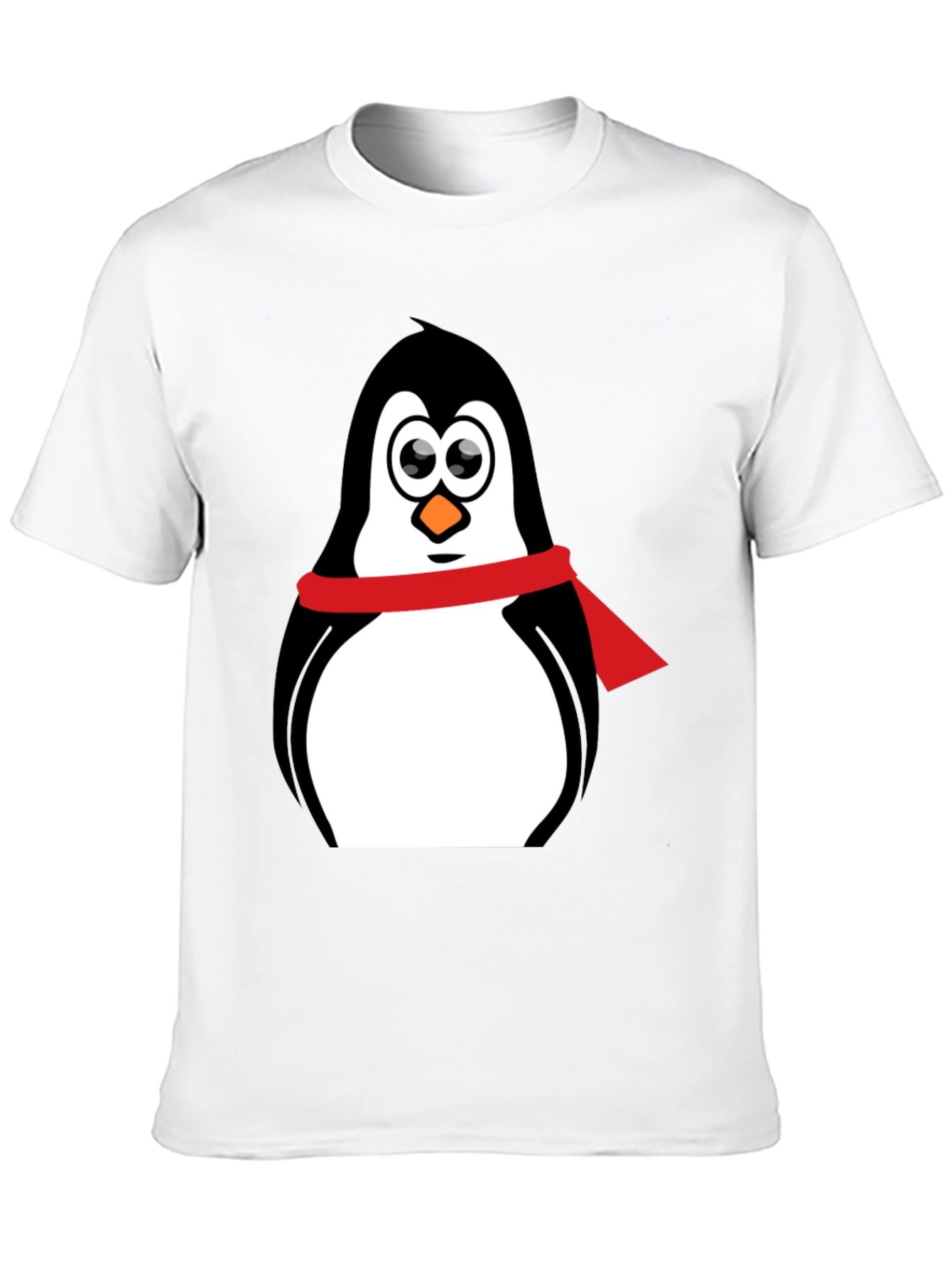 Black Penguin Graphic Tee - Cartoon Penguin with Scarf view 10