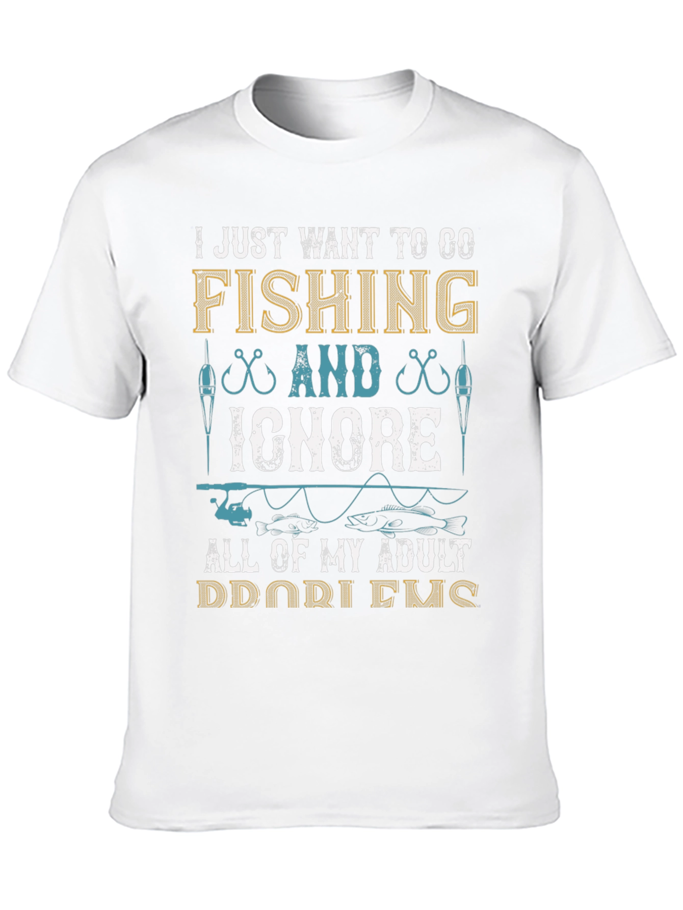 Black Fishing T-Shirt: Ignore Adult Problems view 10