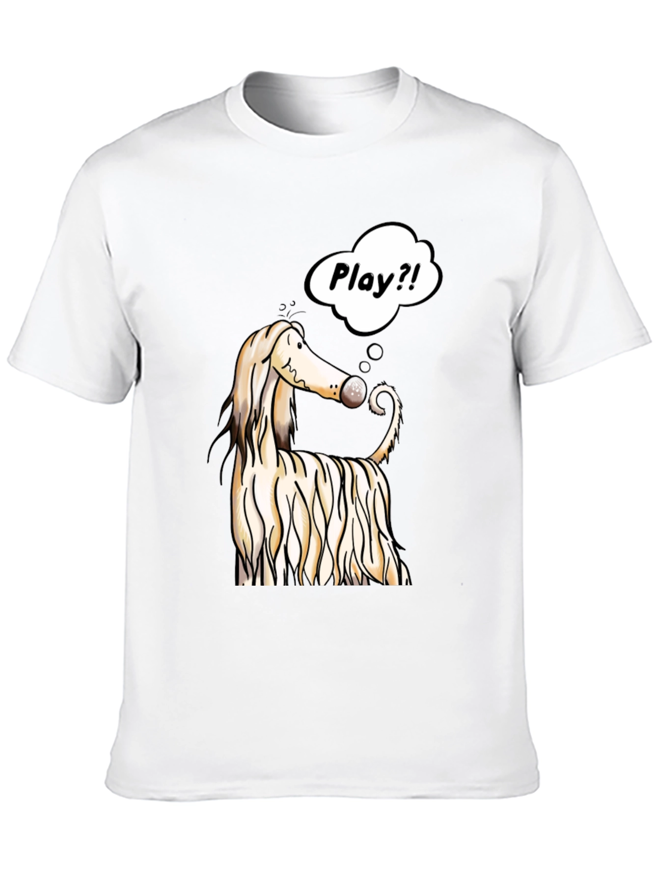 Black Dog Cartoon Play T-Shirt - Black Cotton Tee view 10