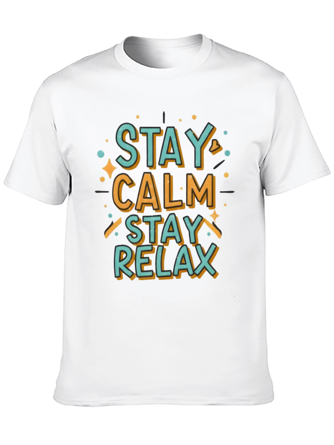 Black Stay Calm Relax Graphic Tee - Casual Comfort view 10