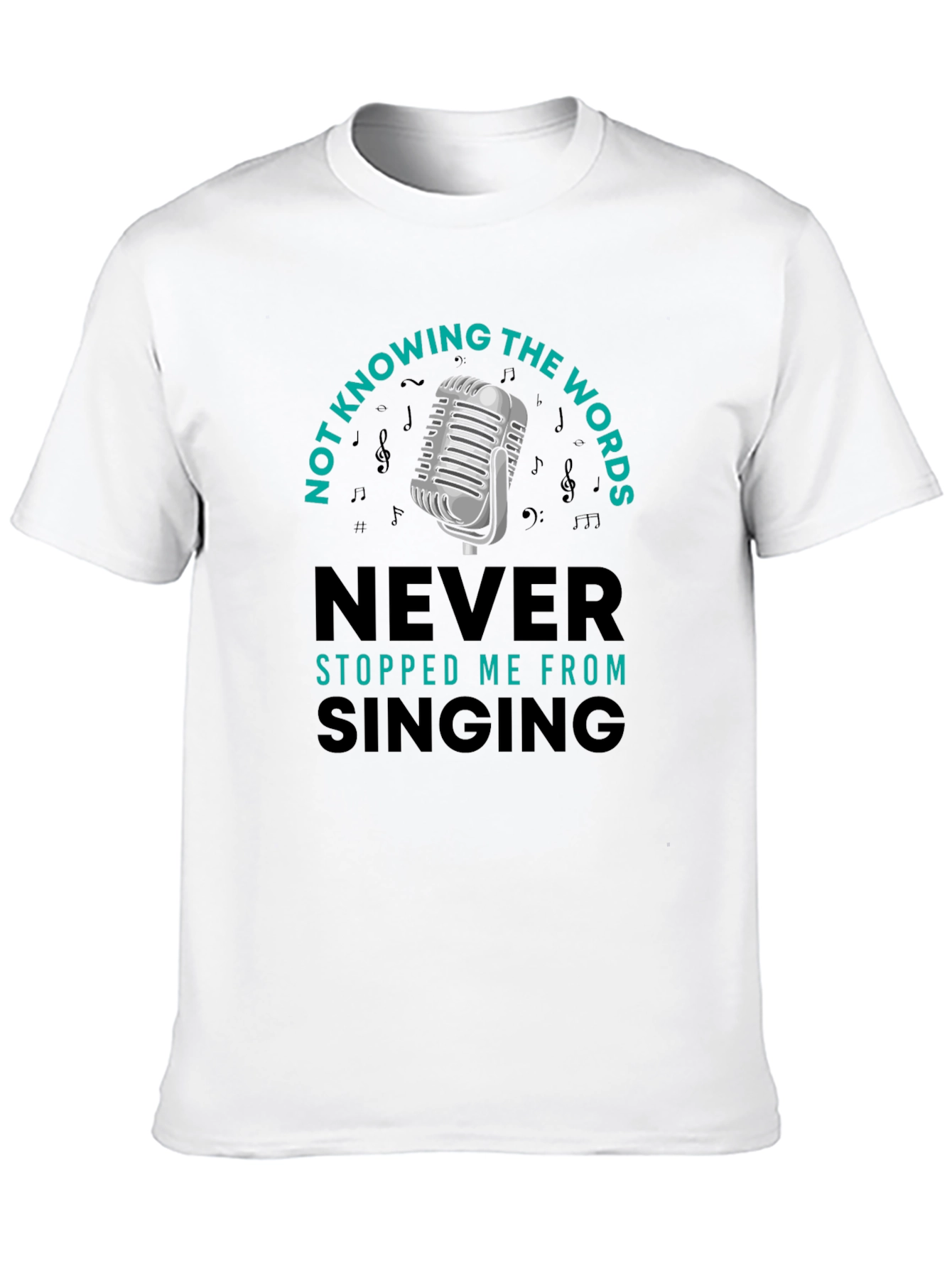 Black Funny Singing T-Shirt - Not Knowing the Words view 10