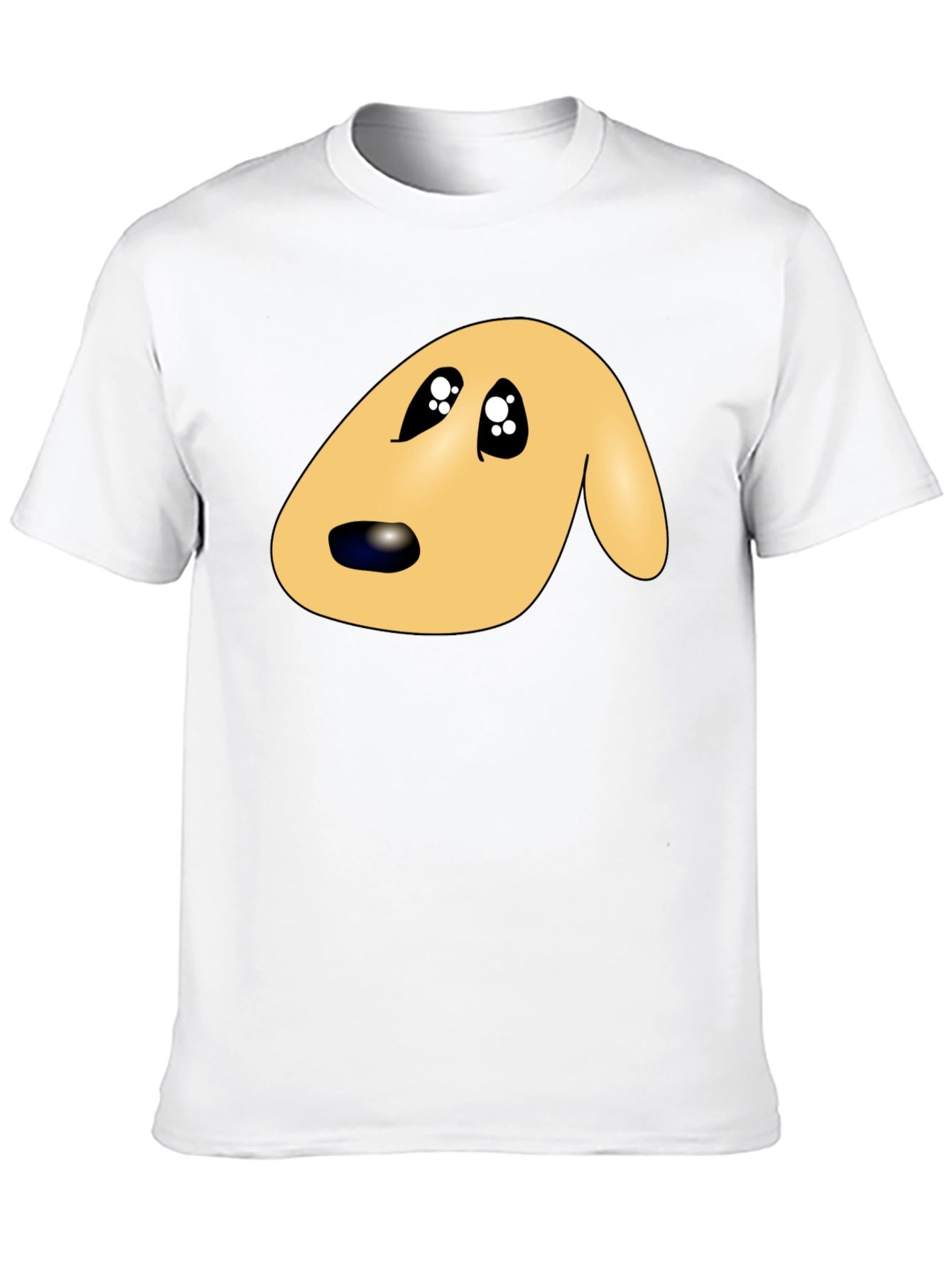 Black Cute Cartoon Dog Face Black T-Shirt view 10