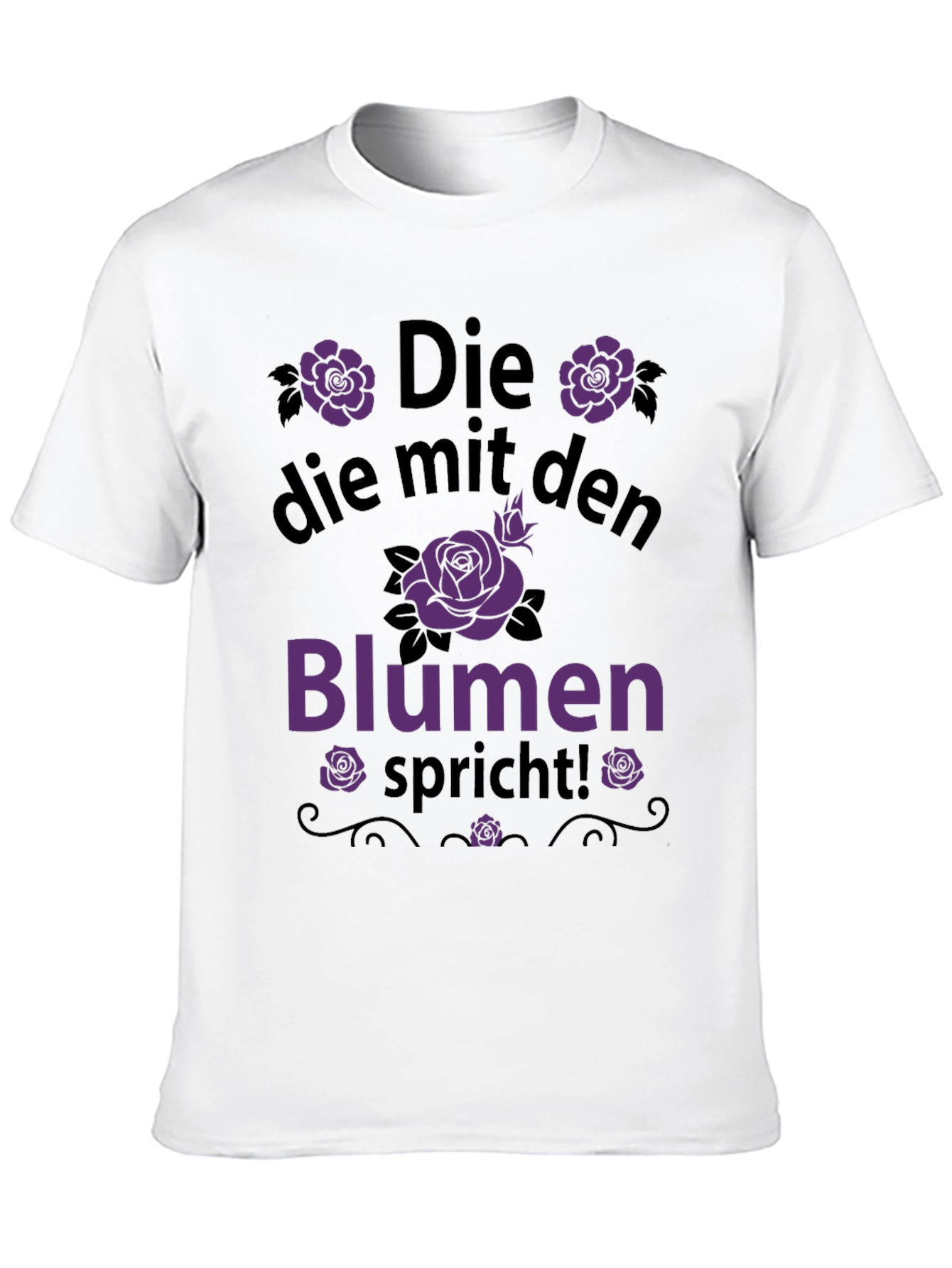 Black Die mit den Blumen Spricht T-Shirt view 10