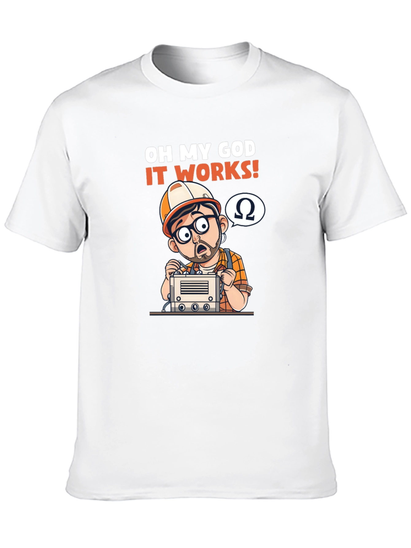 Black Oh My God It Works! Electrician T-Shirt view 10