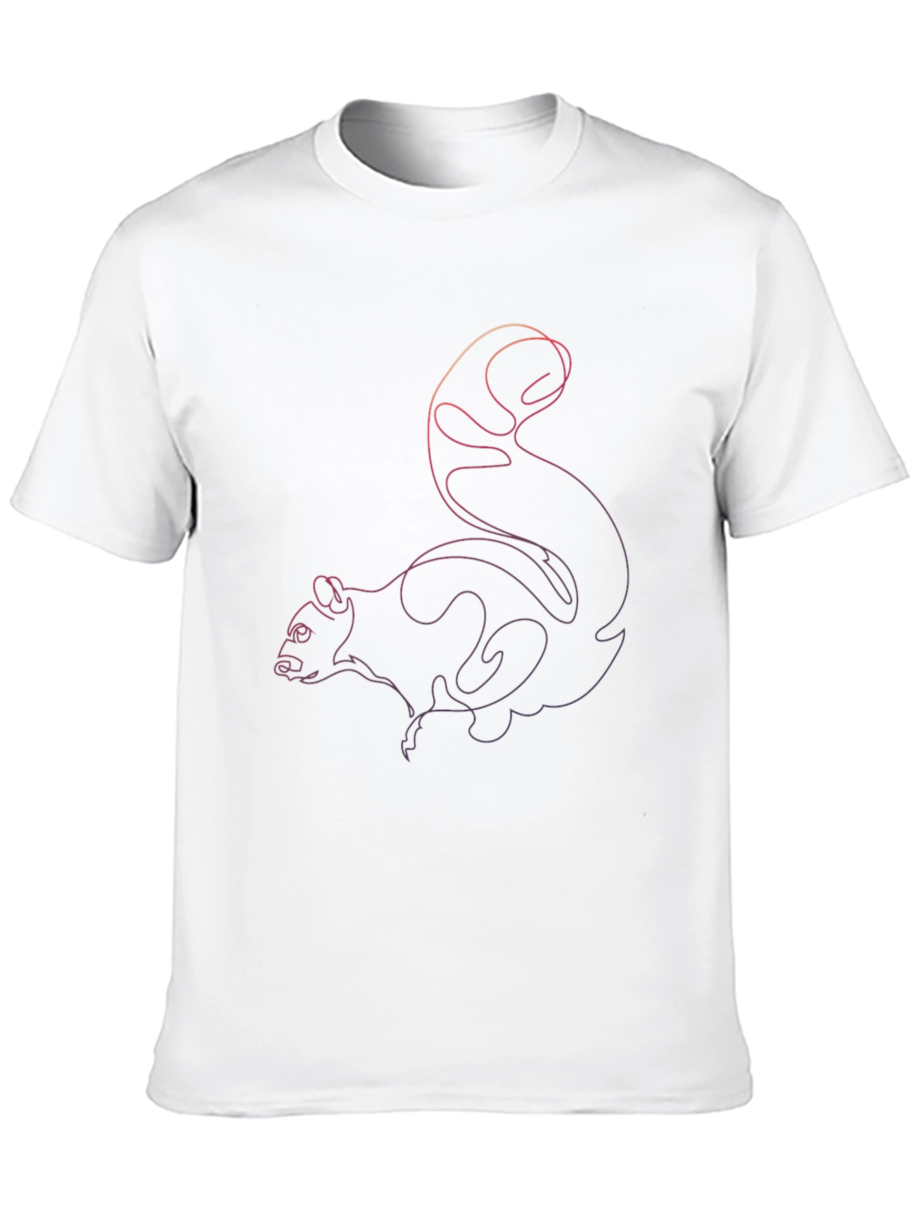Black Squirrel Line Art Graphic Tee - Black Unisex T-Shirt view 10