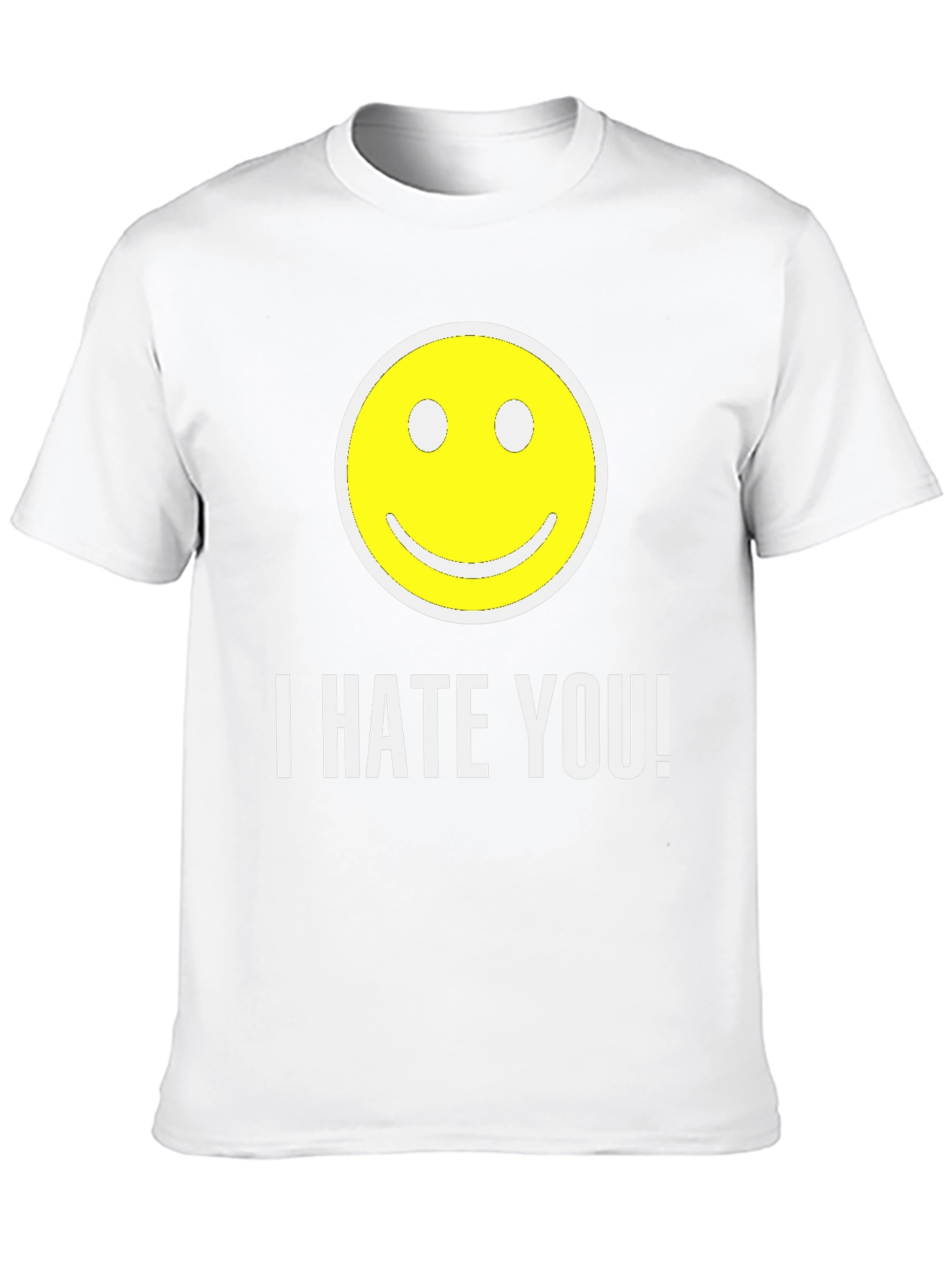 Black I HATE YOU! Smiley Face Graphic T-Shirt view 10