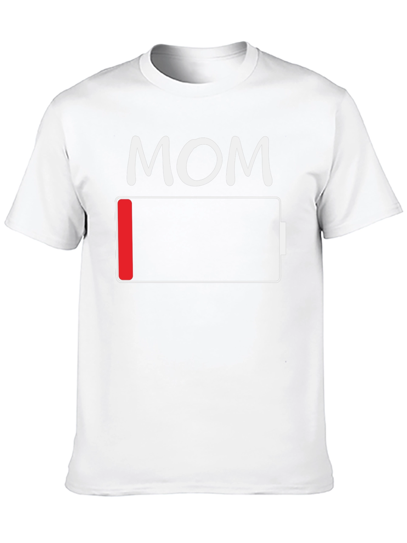Black Mom Low Battery Funny T-Shirt view 10