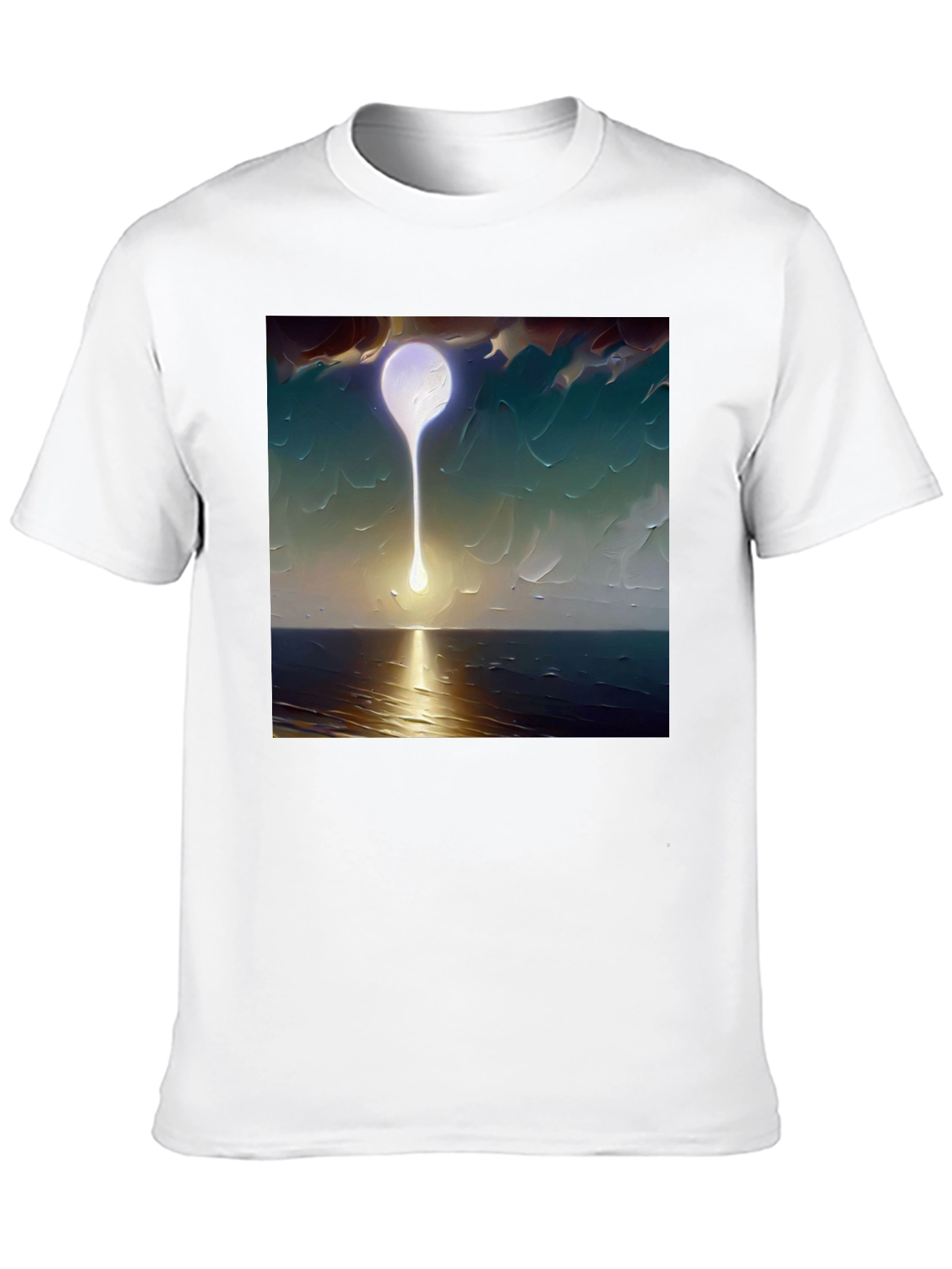 Black Abstract Moon T-Shirt - Artistic Graphic Tee view 10