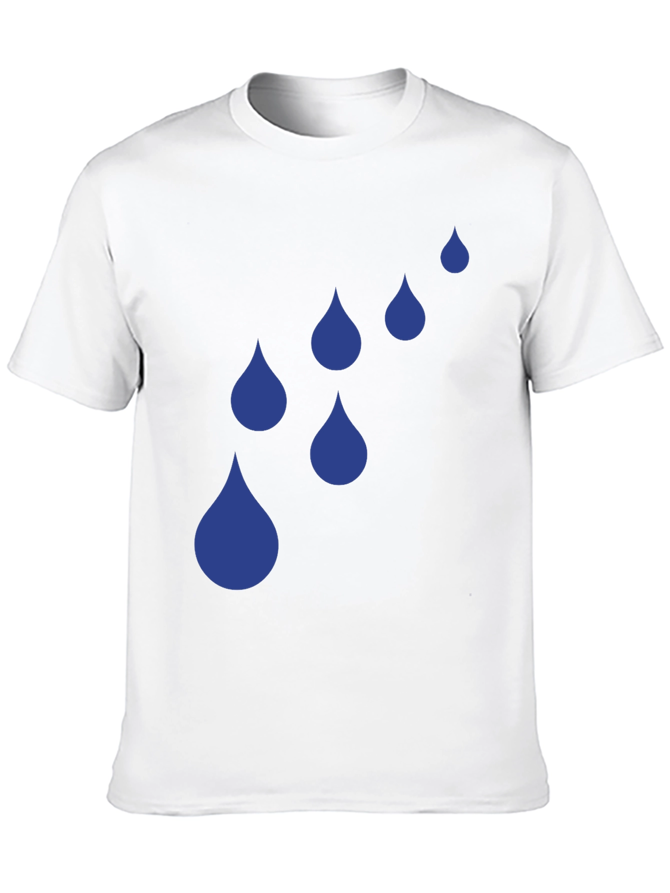Black Blue Raindrop Graphic T-Shirt - Casual Style view 10