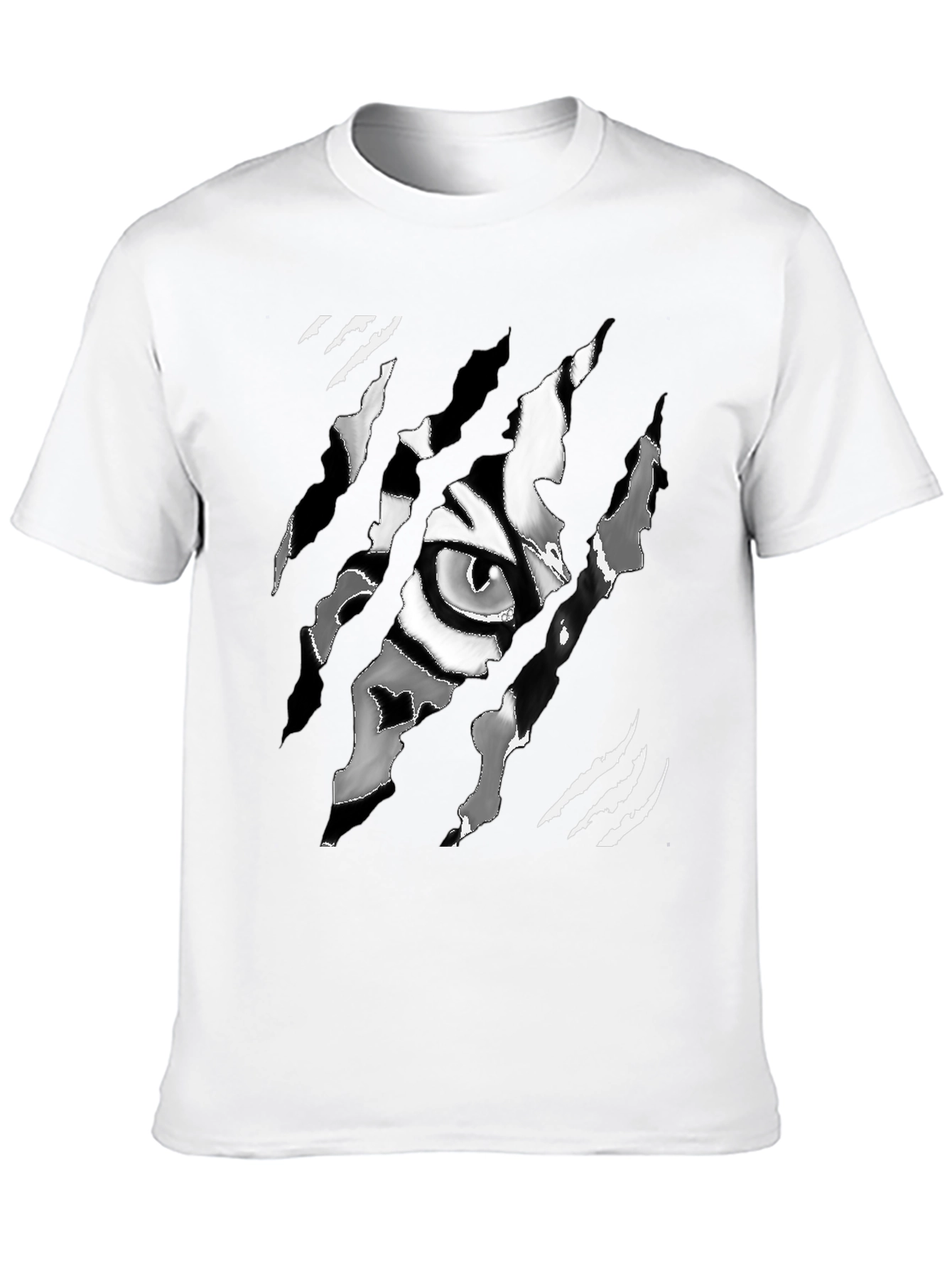 Black Tiger Eye Graphic Men's Black T-Shirt view 10