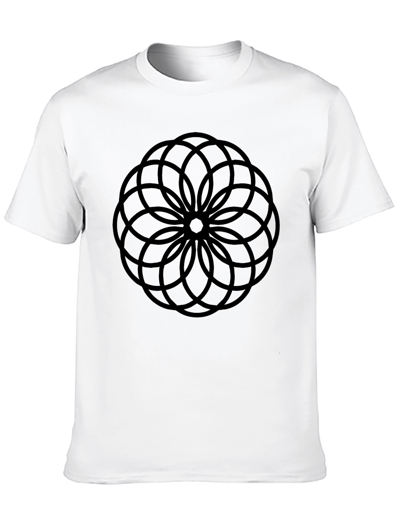 Black Geometric Black T-Shirt - Modern Graphic Tee view 10