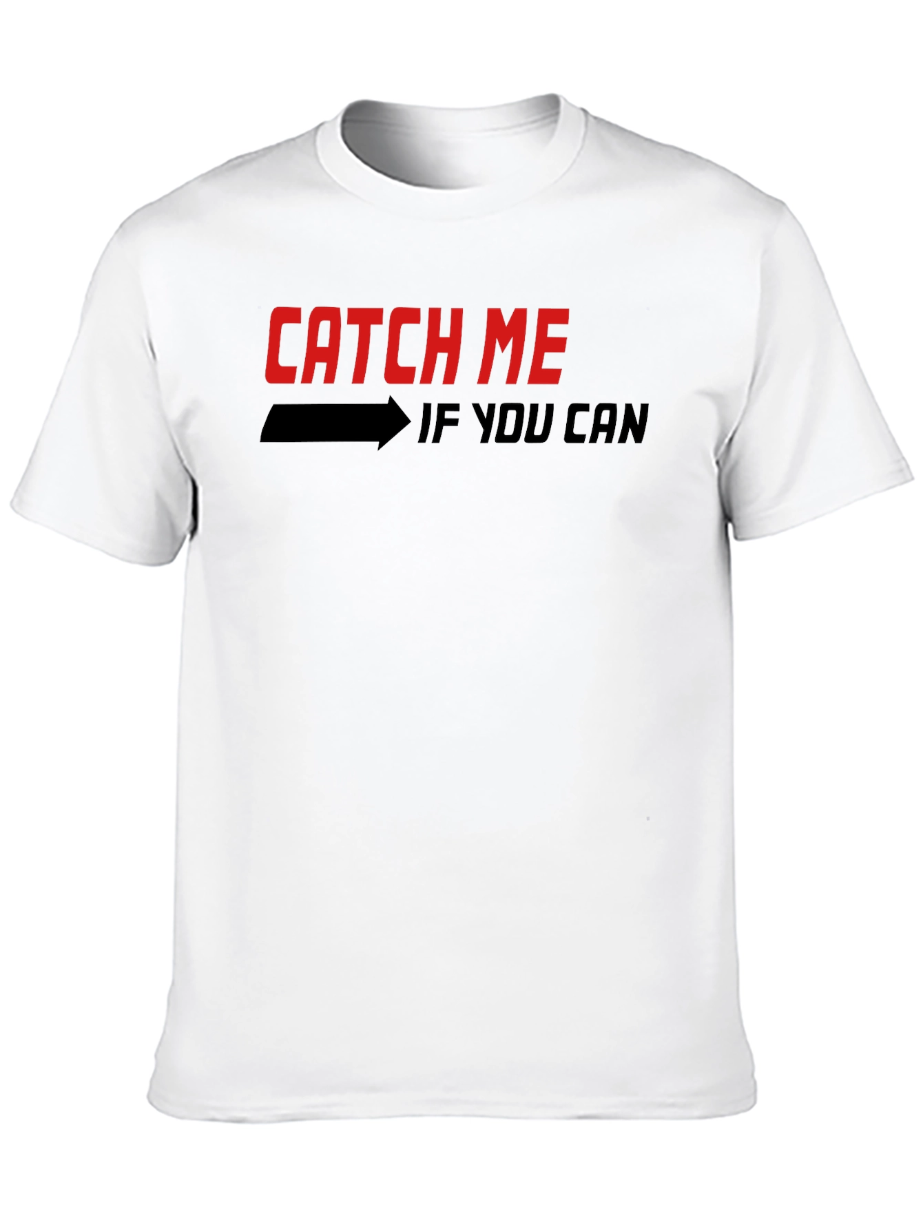 Black Catch Me If You Can Graphic Tee - Stylish Black T-Shirt view 10