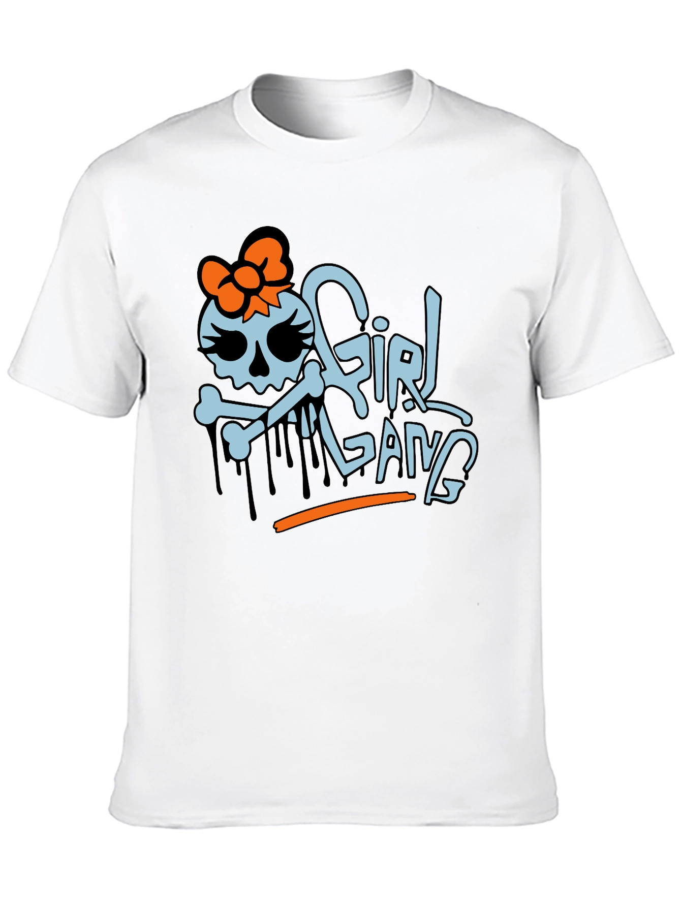 Black Girl Gang Graphic T-Shirt - Trendy Skull Design view 10