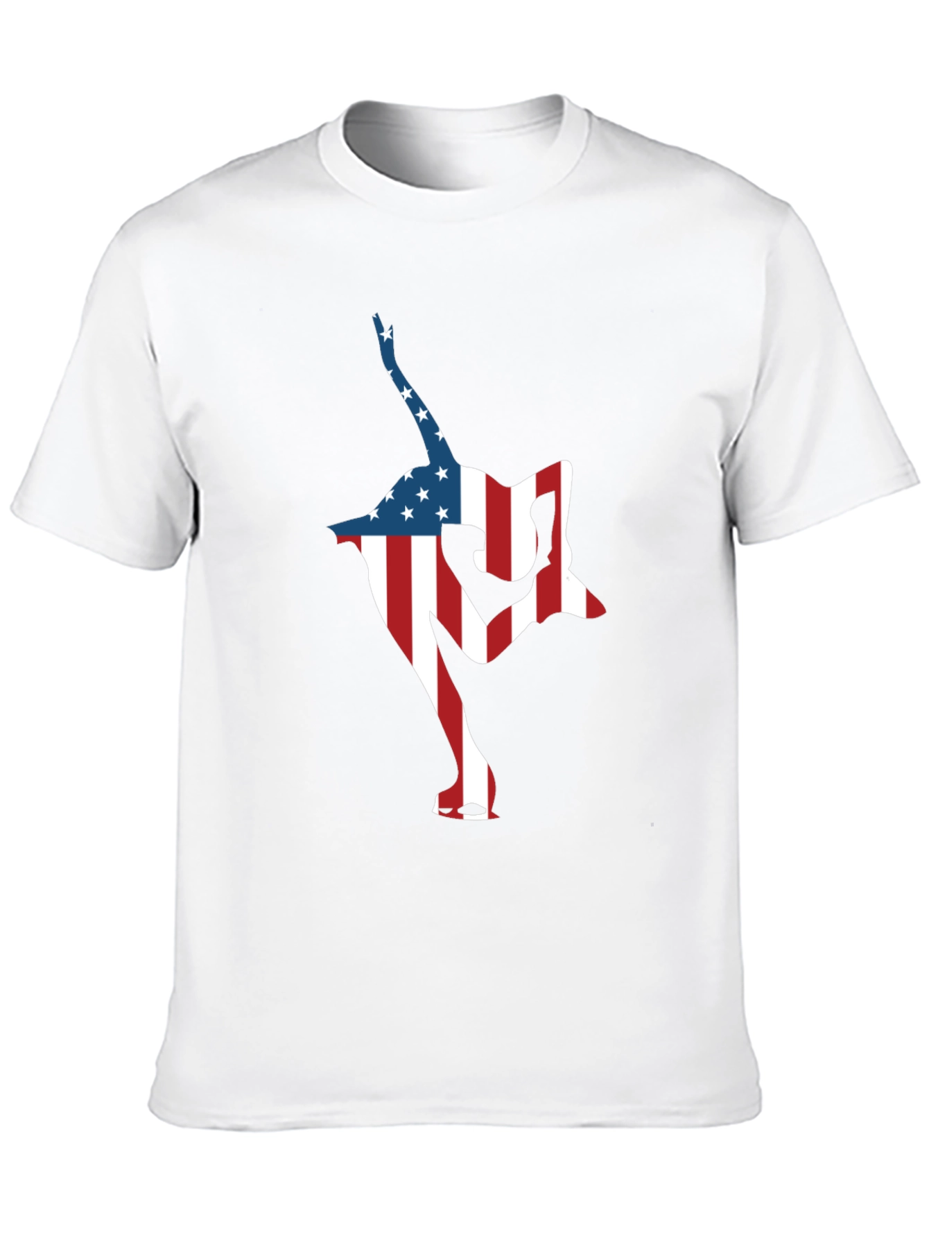 Black USA Flag Gymnast Black T-Shirt view 10