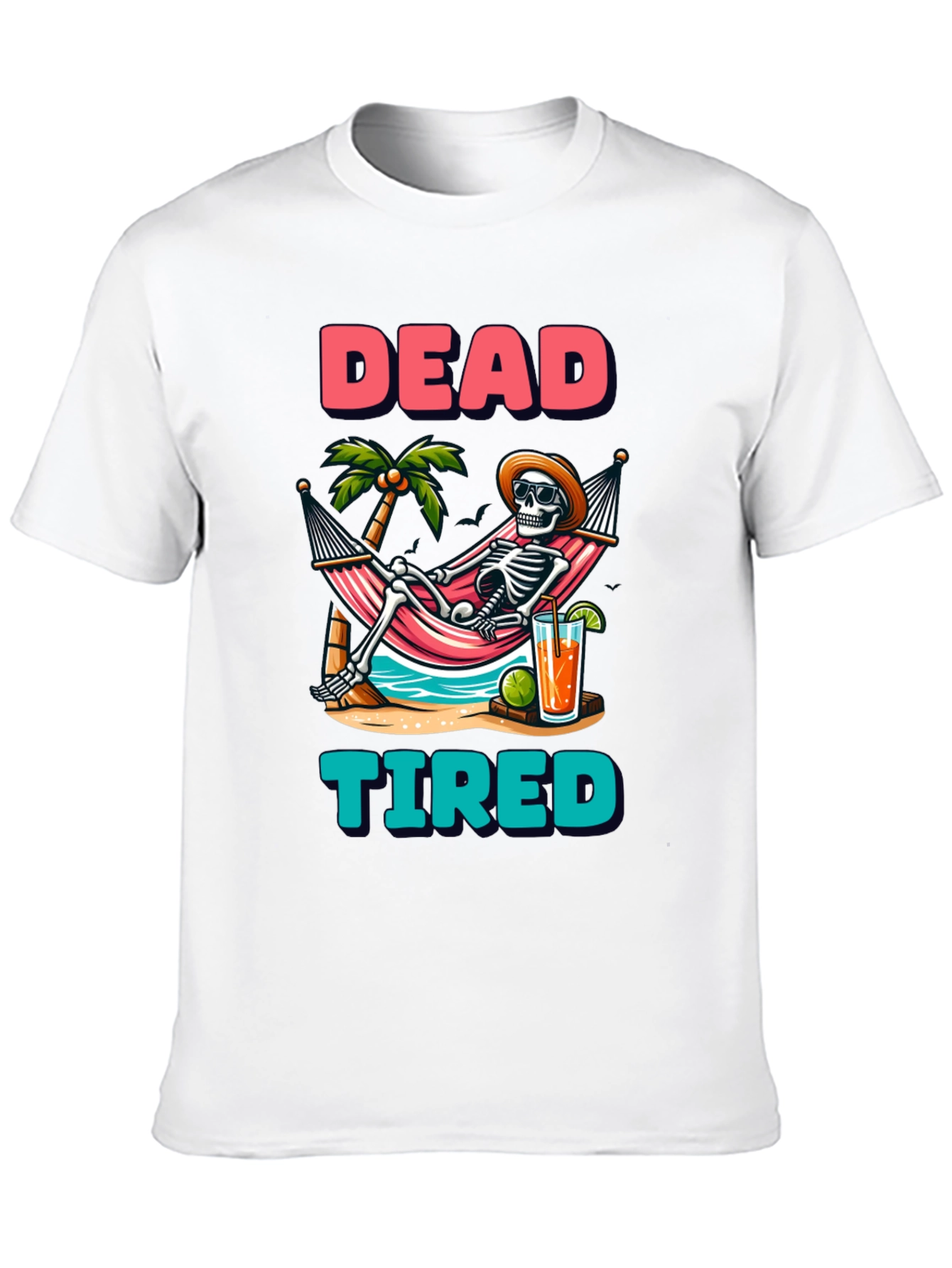 Black Dead Tired Skeleton Graphic T-Shirt view 10