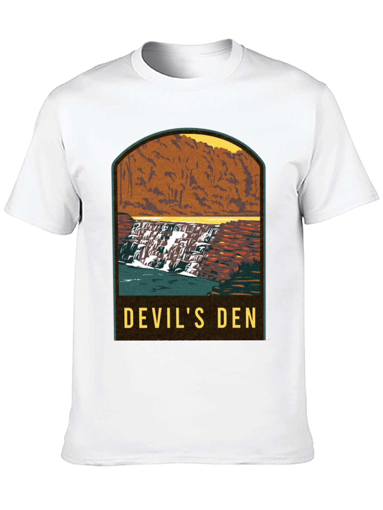 Black Devil's Den Waterfall Graphic Tee - Black view 10