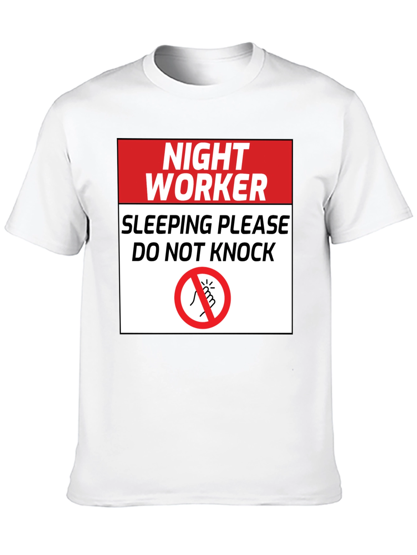 Black Night Worker Sleeping - Do Not Knock Graphic Tee view 10