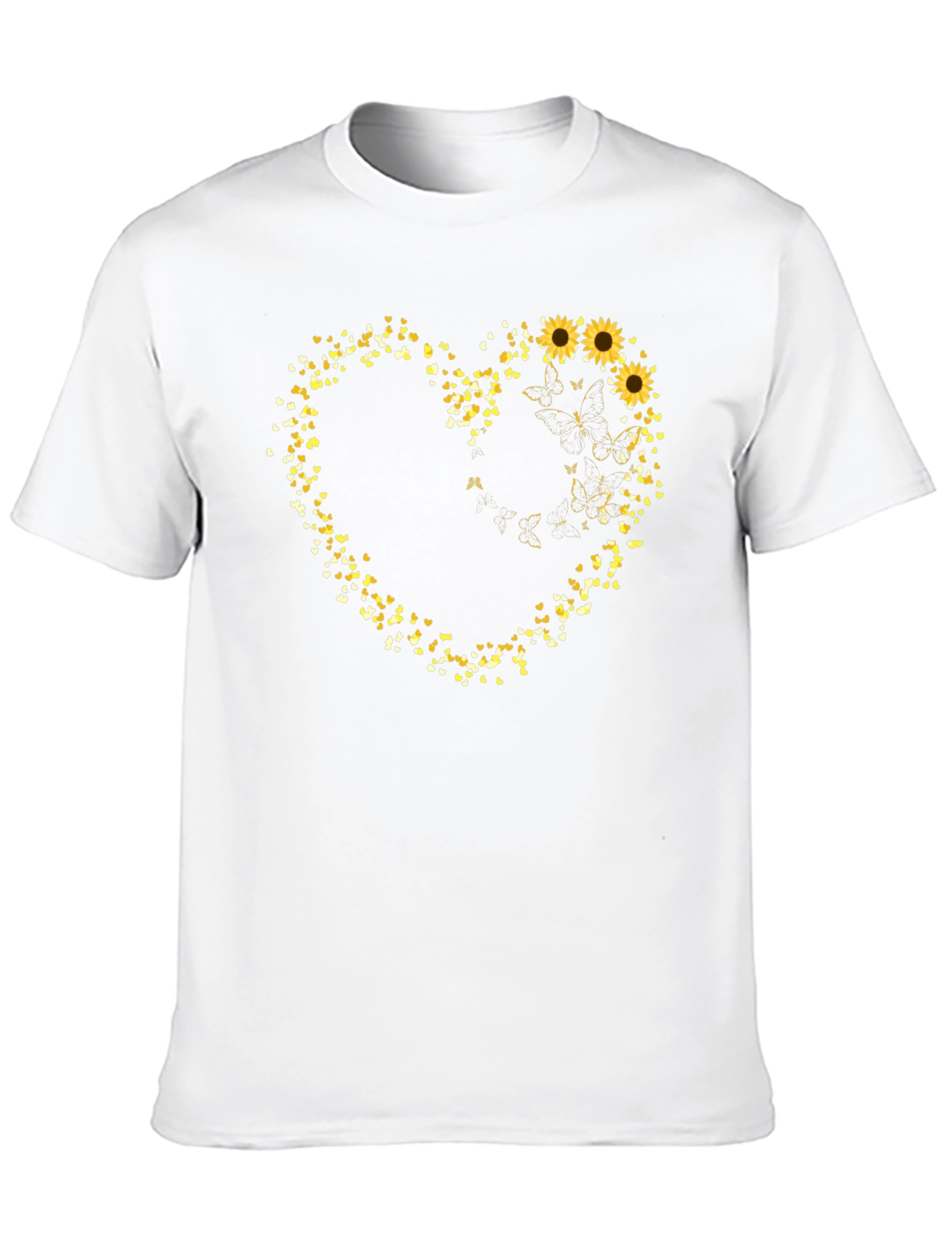 Black Sunflower Heart Graphic Tee view 10