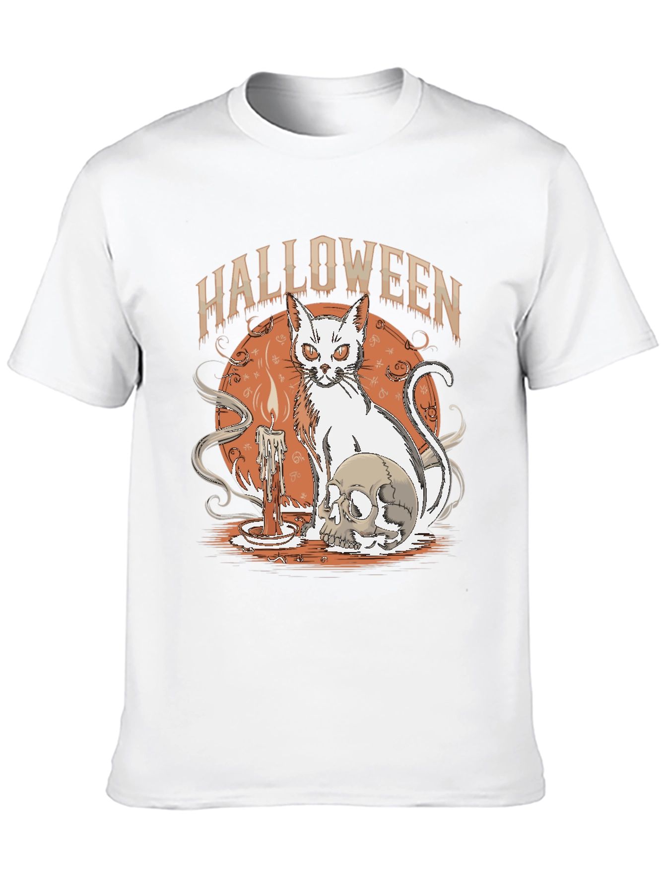 Black Halloween Cat & Skull Graphic Tee view 10