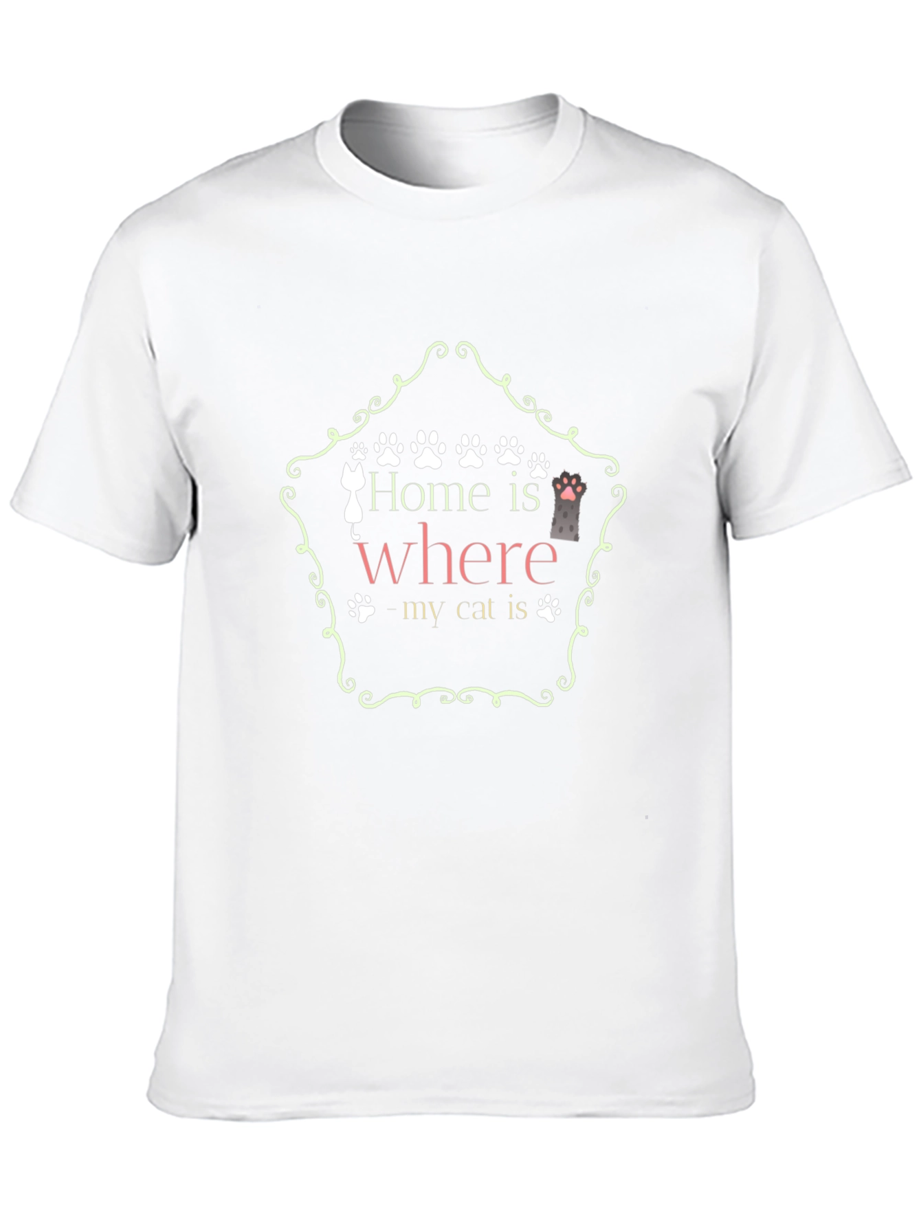 Black Home Is Where My Cat Is - Graphic T-Shirt view 10