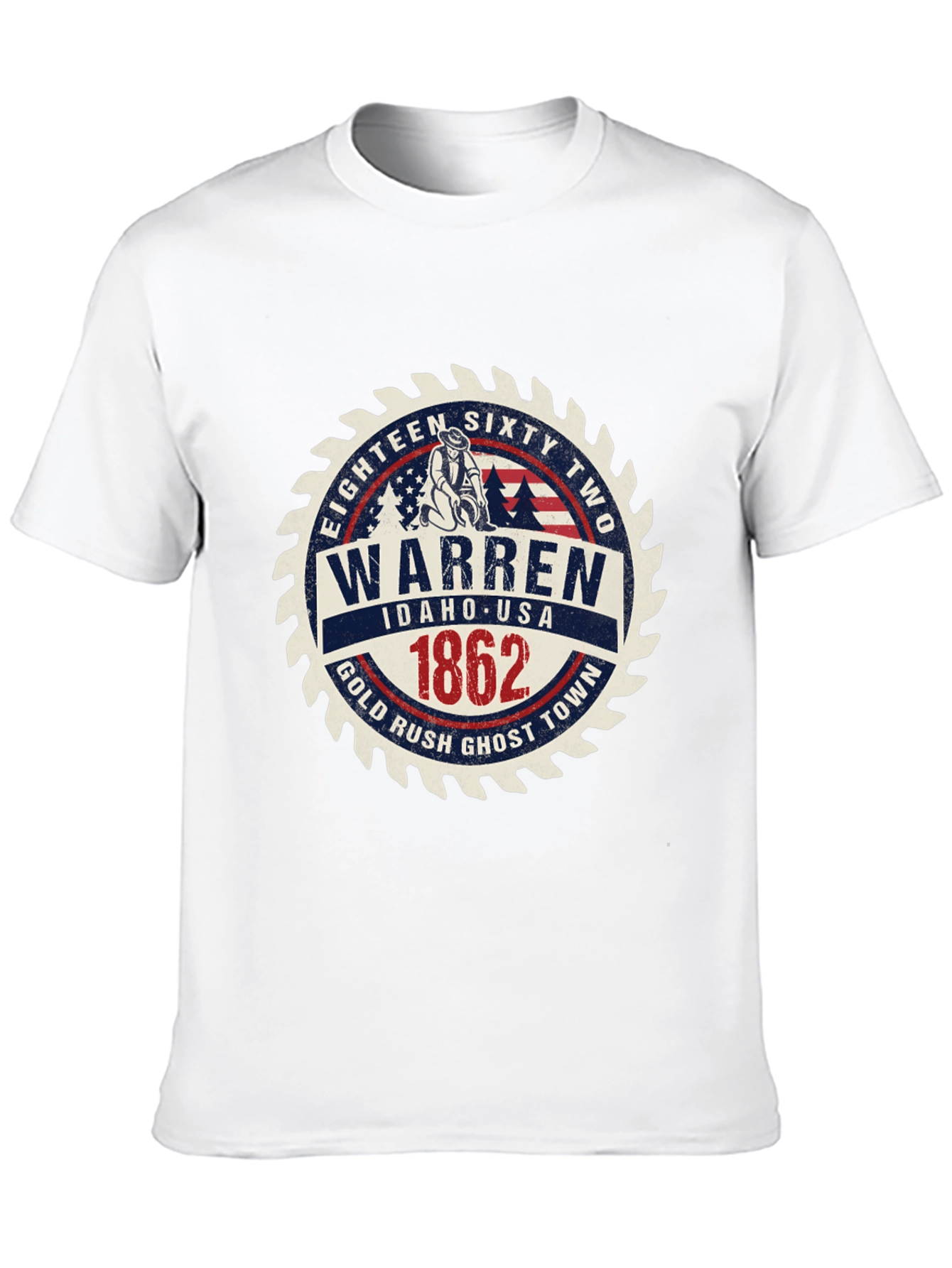 Black Warren Idaho 1862 Gold Rush Black T-Shirt view 10