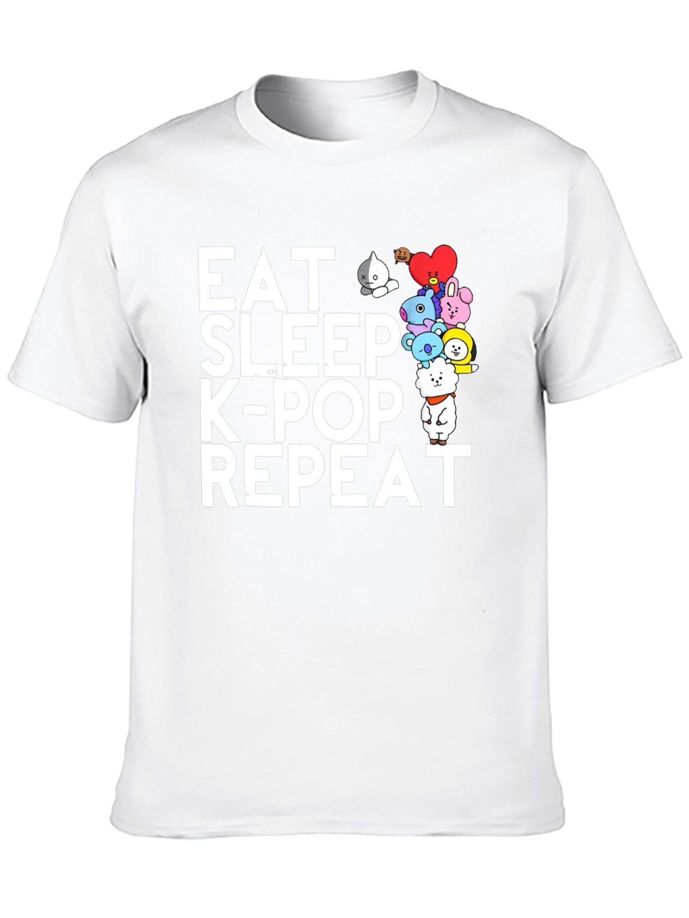 Black Eat Sleep K-Pop Repeat Black Graphic Tee view 10