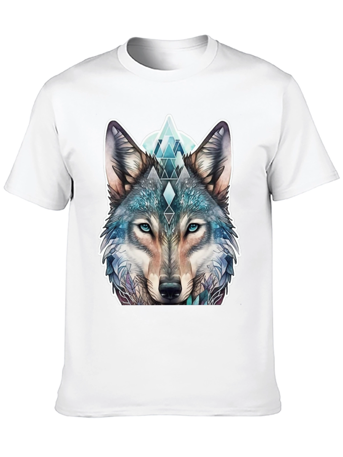 Black Geometric Wolf Graphic Tee - Stylish Animal Print Shirt view 10