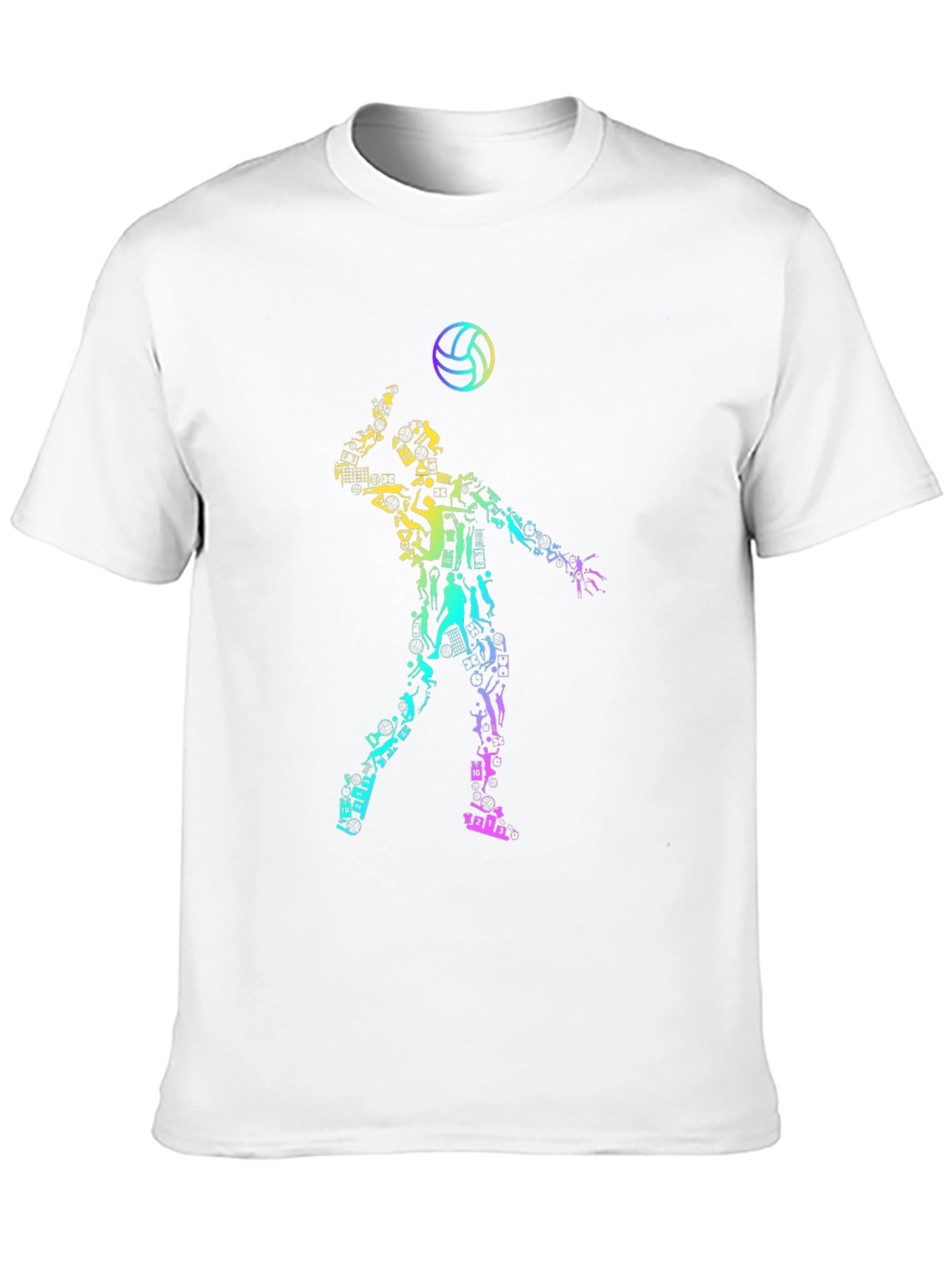 Black Volleyball Player Silhouette Graphic Tee - Sporty Casual view 10