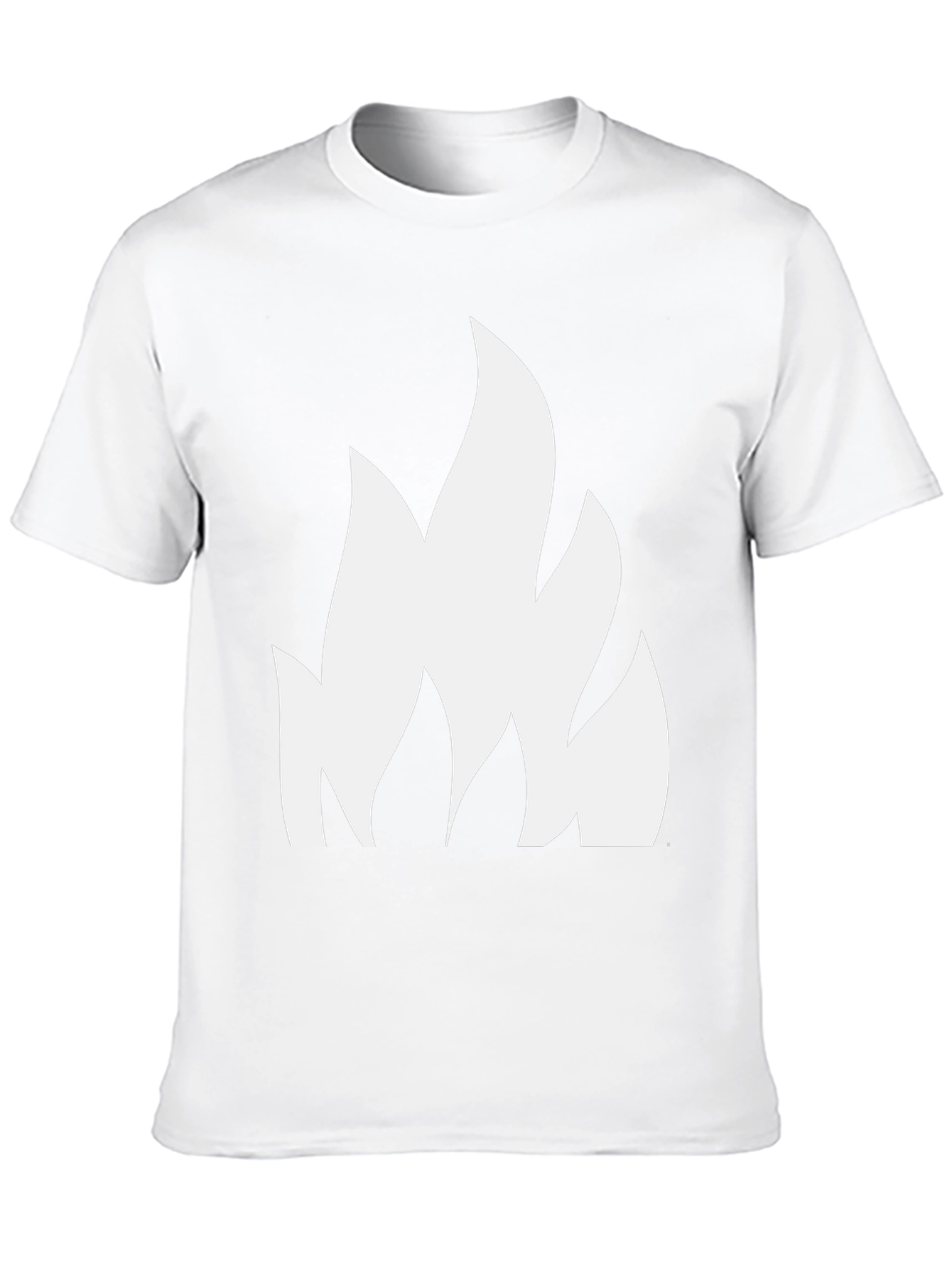 Black Bold Black T-Shirt with White Flame Design view 10