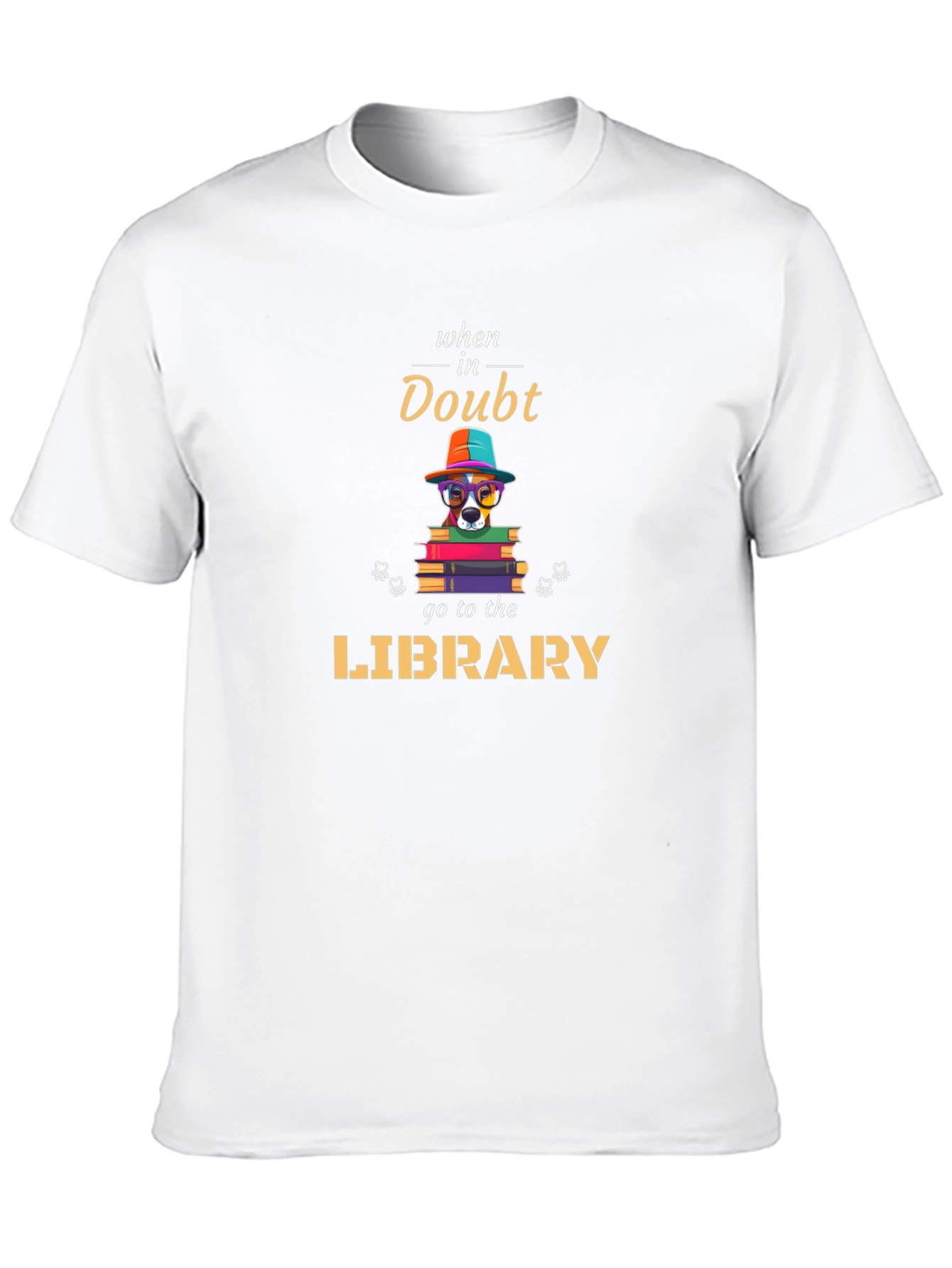 Black When In Doubt Go To The Library T-Shirt view 10
