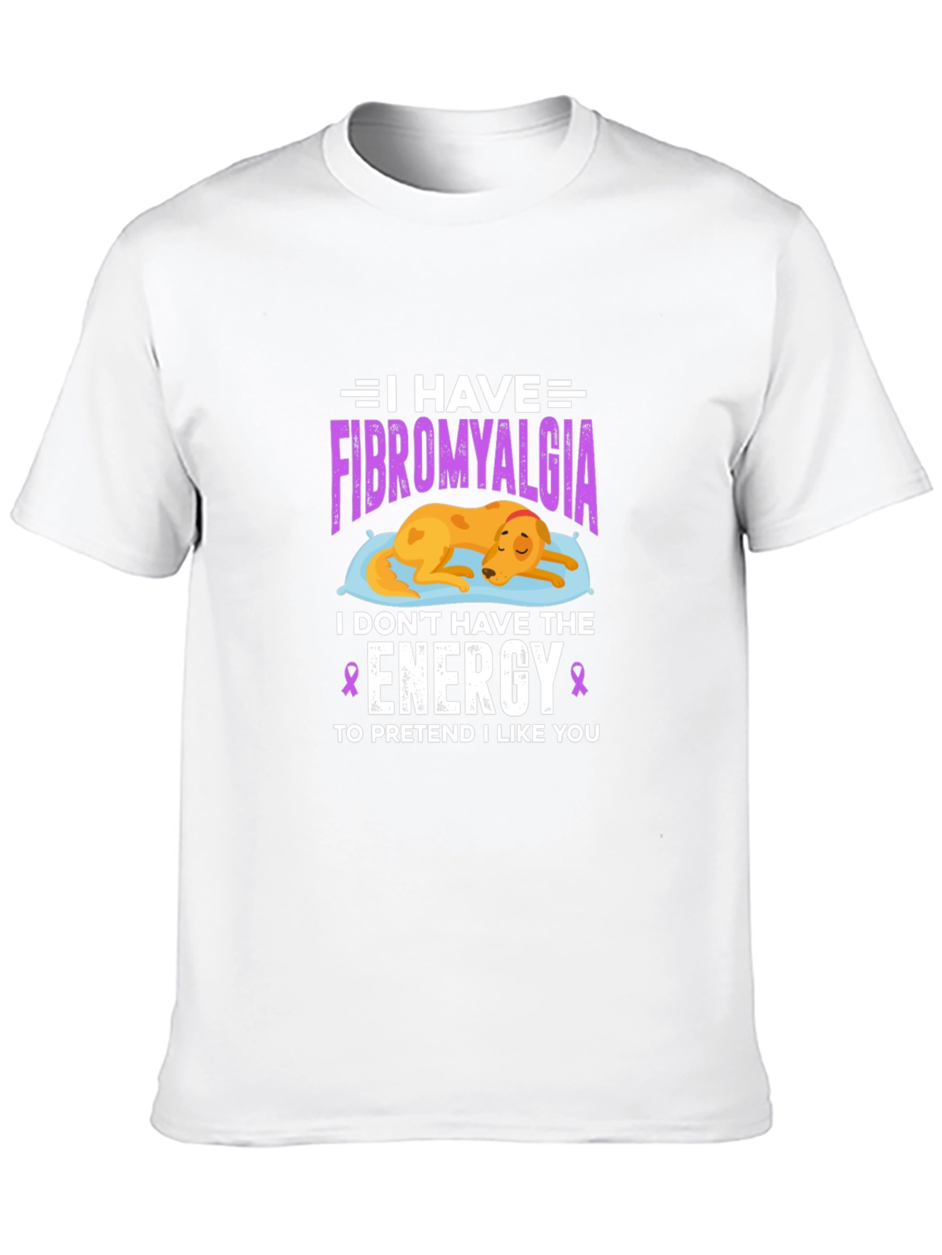 Black Fibromyalgia Awareness T-Shirt: Dog Design view 10