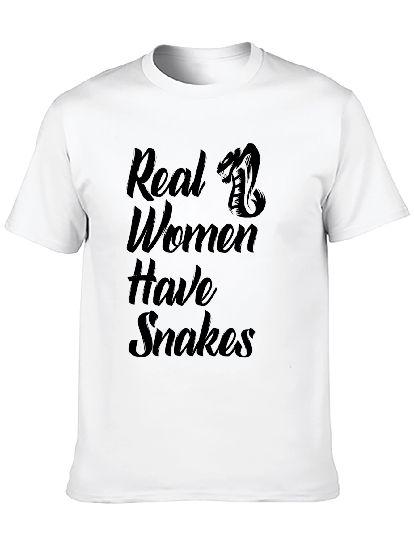 Black Real Women Have Snakes Graphic Tee - Black T-Shirt view 10