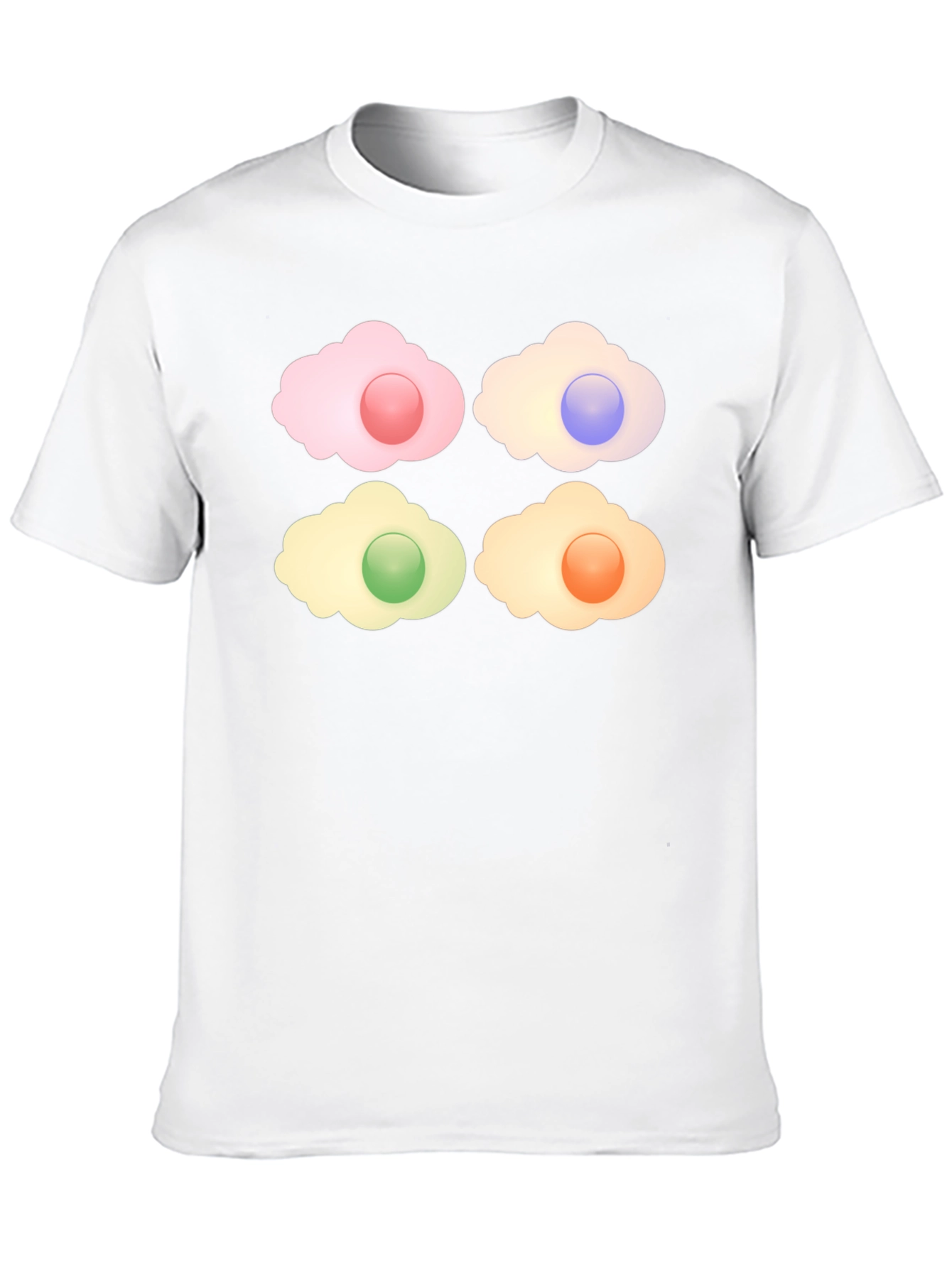 Black Colorful Sunny Side Up Eggs Graphic T-Shirt view 10