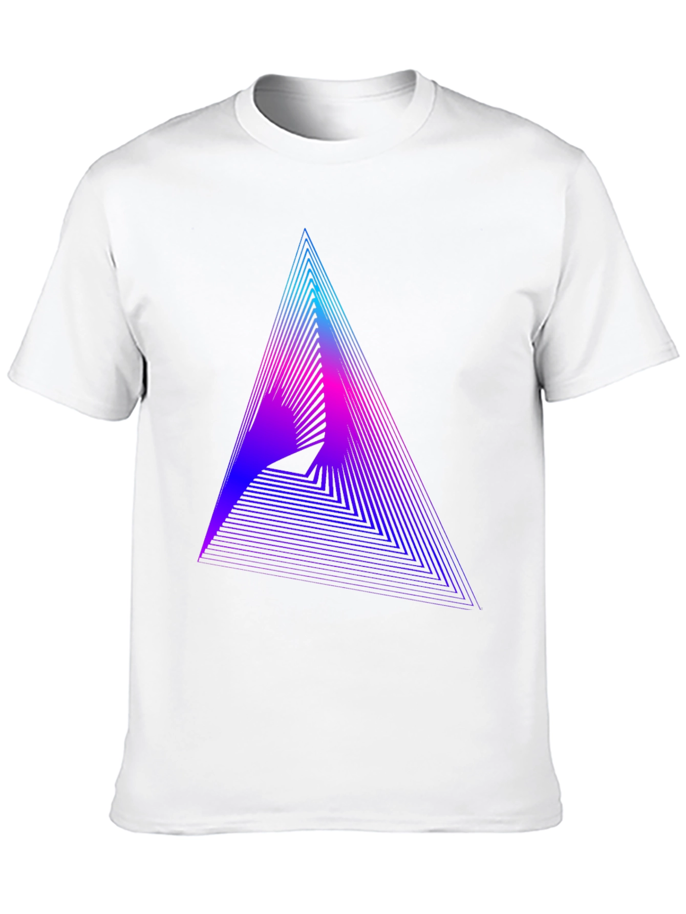 Black Geometric Gradient Triangle Tee - Modern Graphic T-Shirt view 10