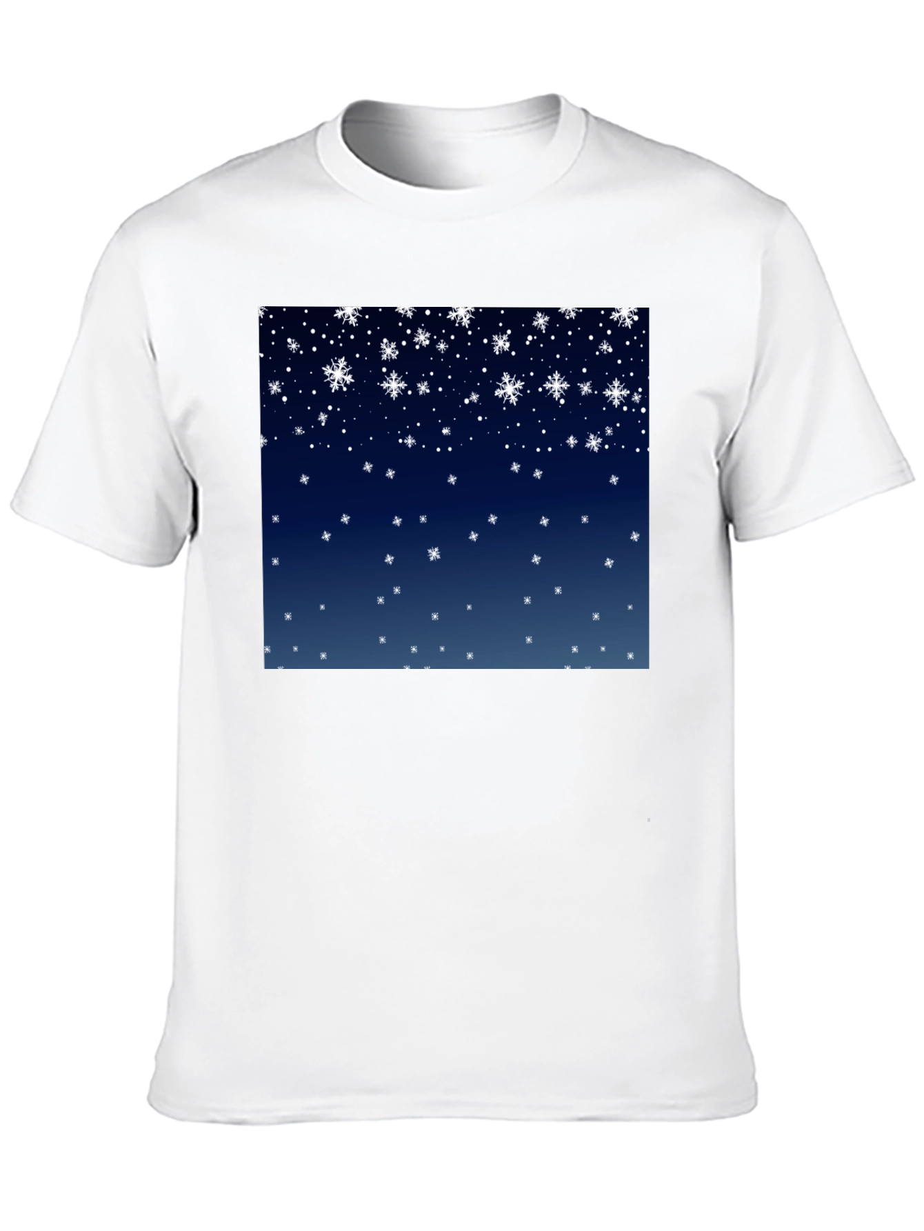 Black Snowflake Pattern T-Shirt - Winter Holiday Apparel view 10