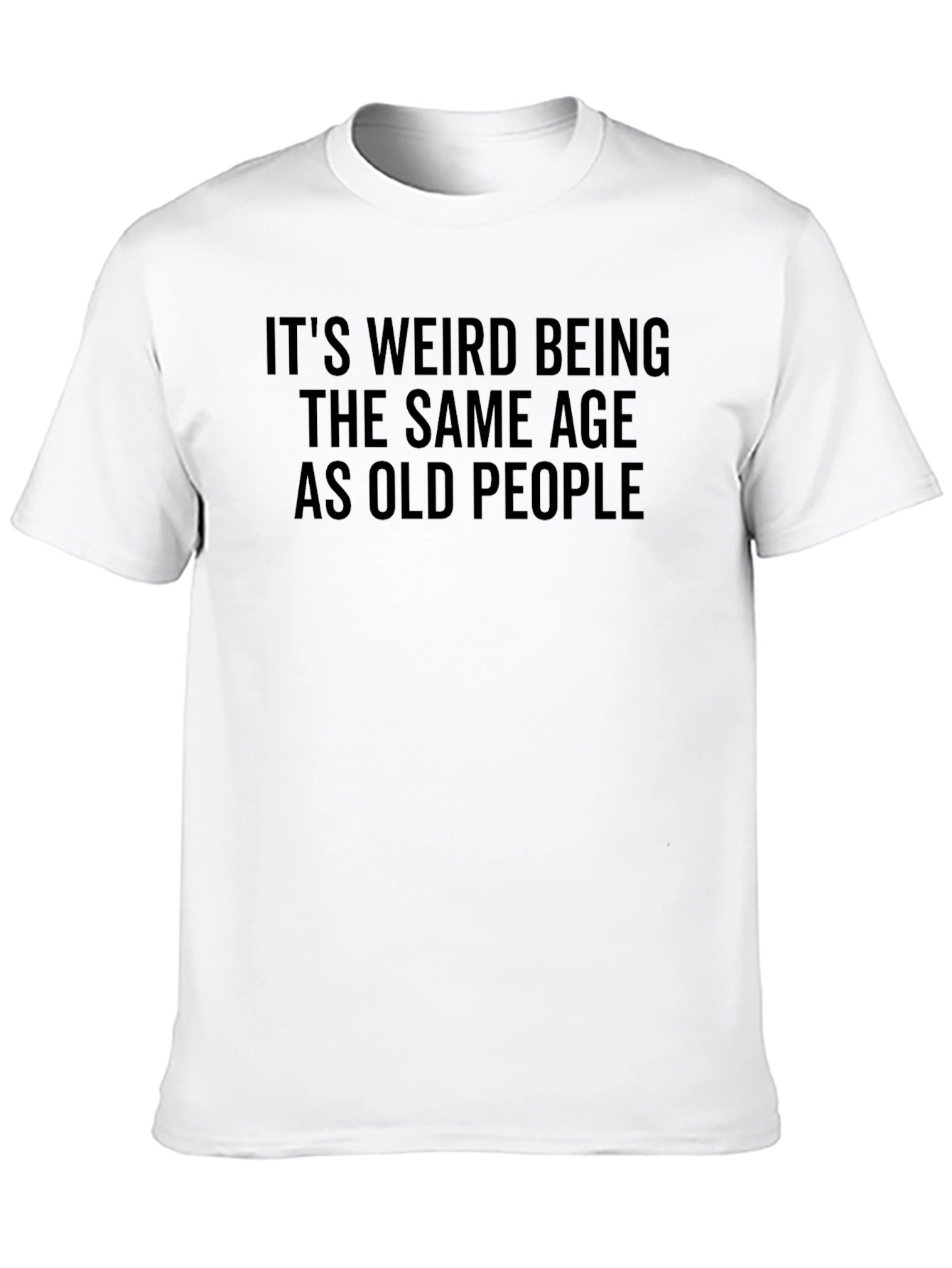 Black Funny "Old People" Graphic Tee - Black Cotton T-Shirt view 10