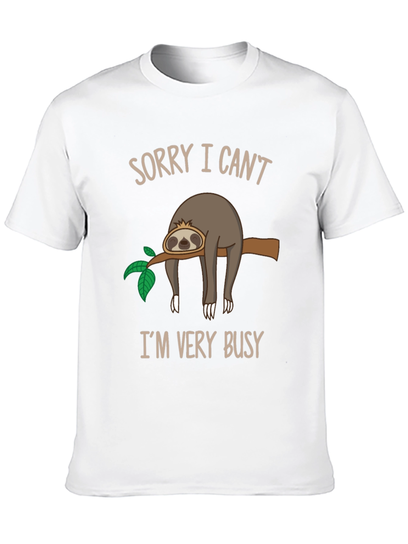 Black Funny Sloth Graphic T-Shirt - Sorry I Can't, I'm Very Busy view 10
